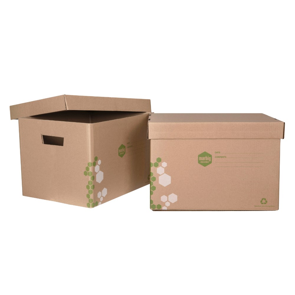 Marbig Sto-Away Archive Box es 315W x 420D x 275mmH Kraft Pack Of 2