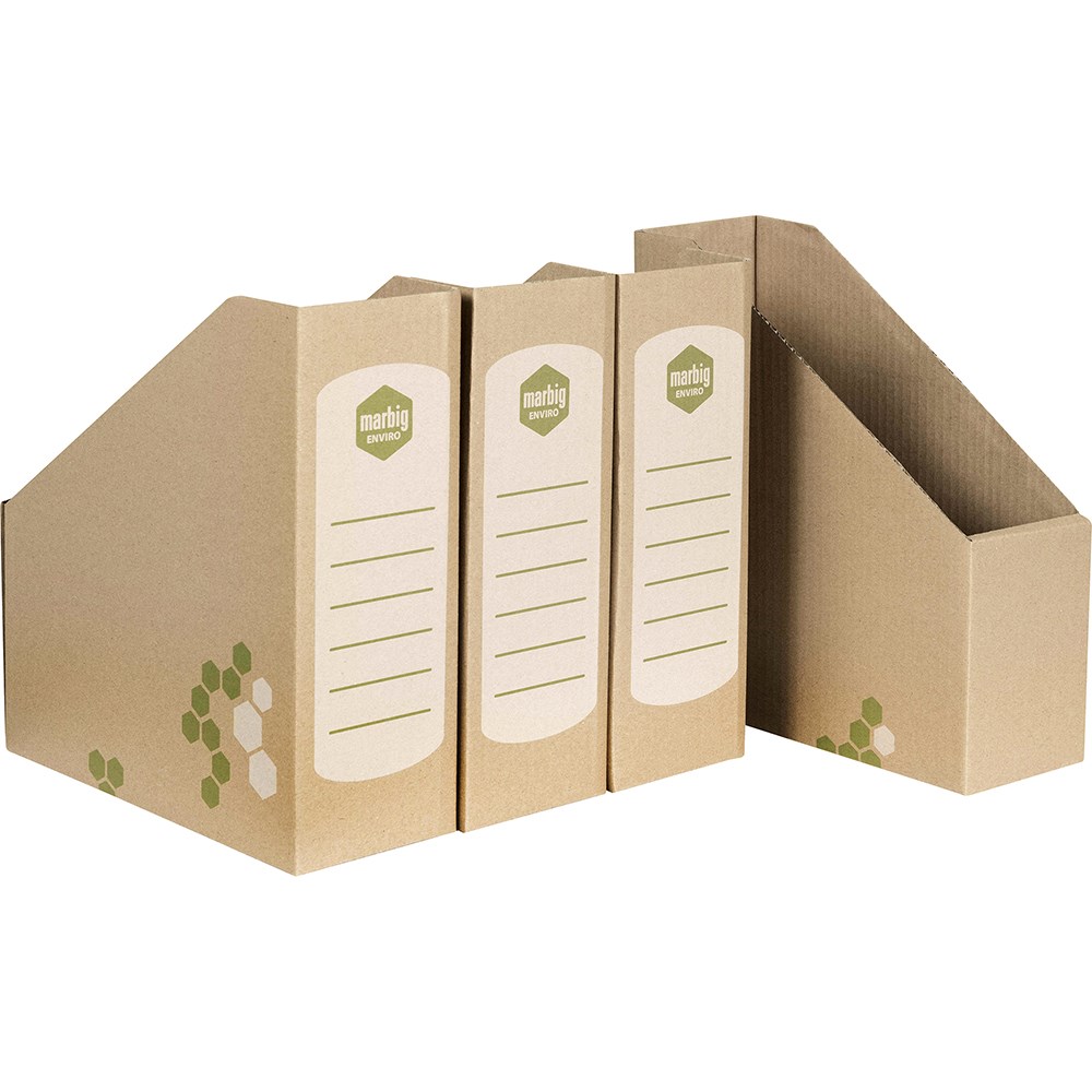 Marbig Standard Magazine Holders 150W x 255D x 278mmH Kraft Pack  Of 4
