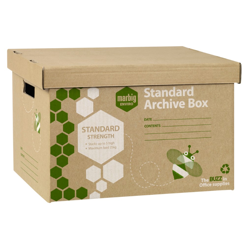 Marbig Enviro Standard Archive Box  315W x 420D x 260mmH Brown