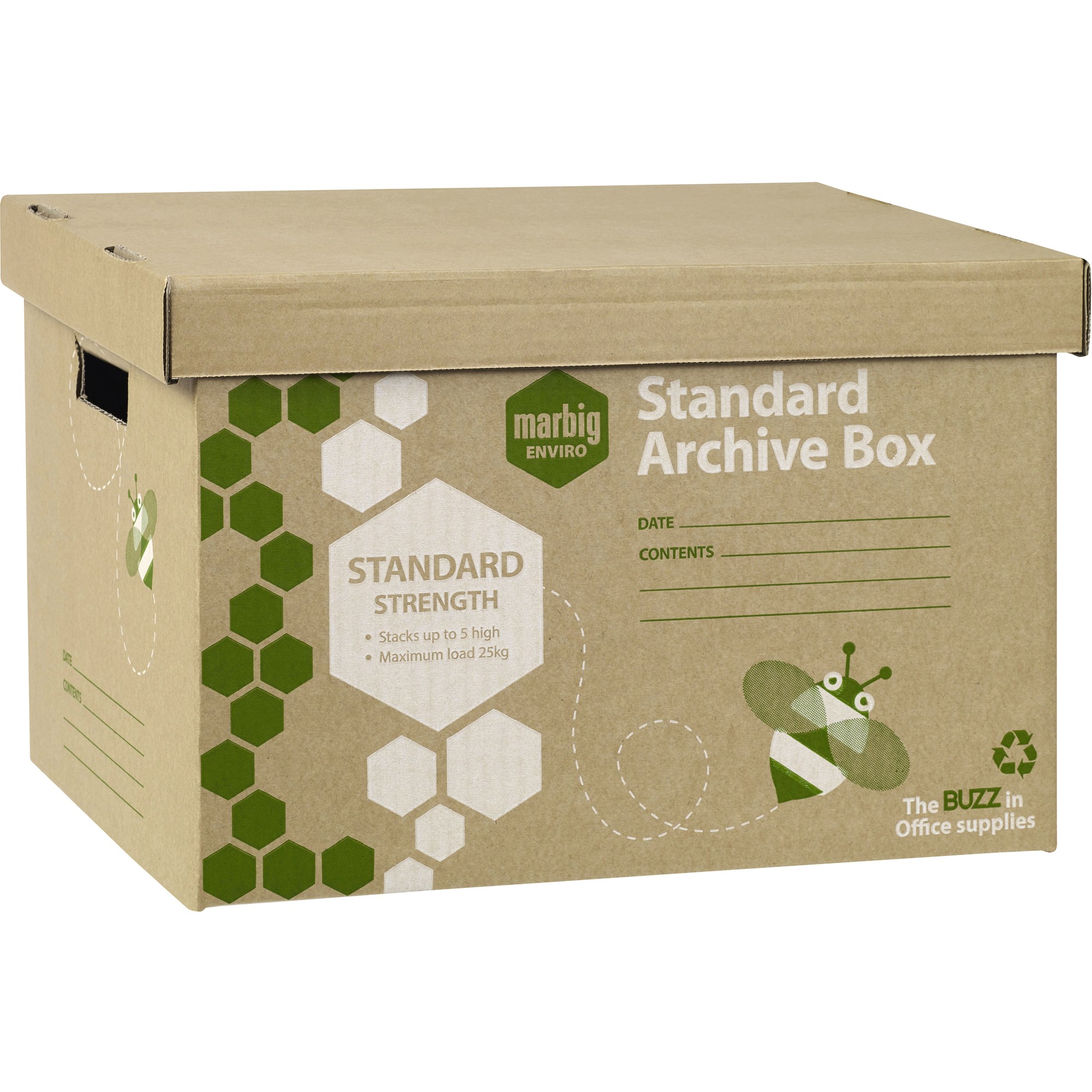 Marbig Enviro Standard Archive Box es 315W x 420D x 260mmH Brown Pack Of 5