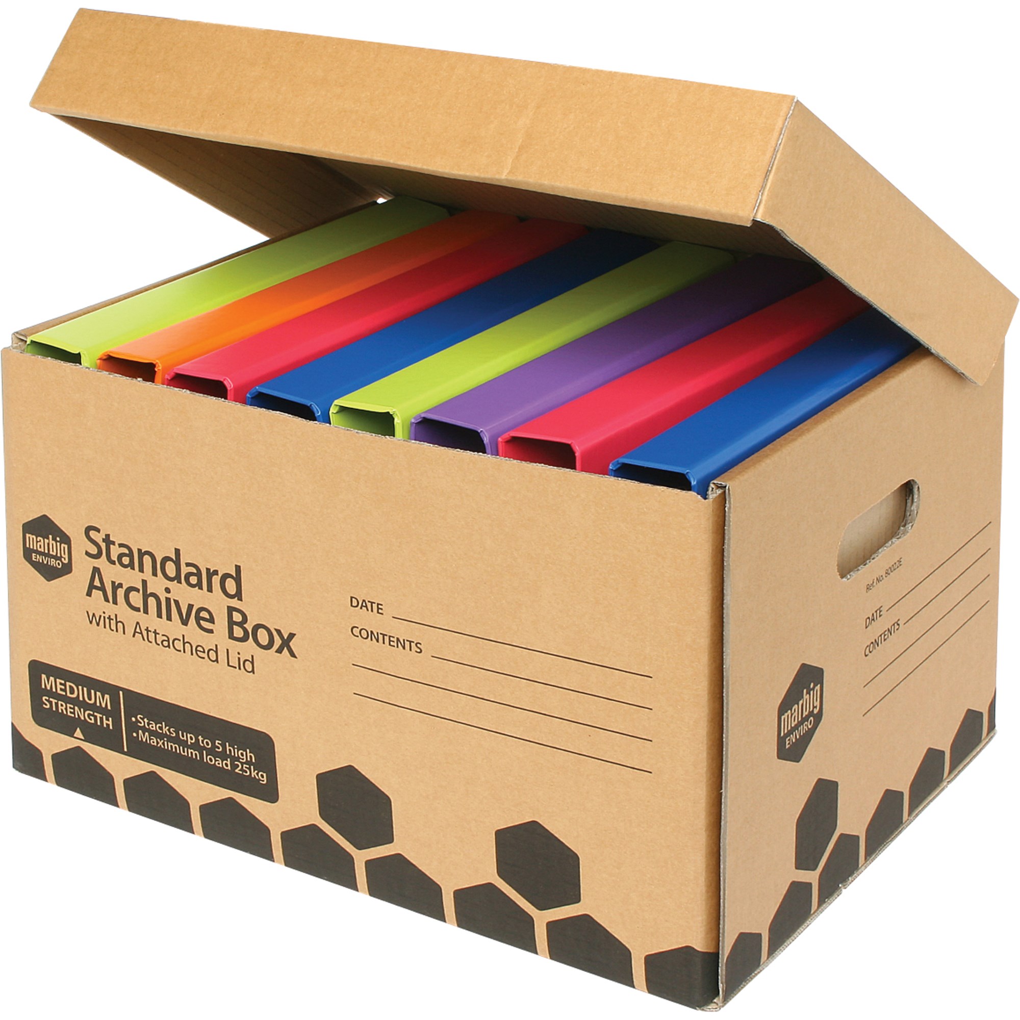 Marbig Enviro Standard Archive Box  With Attached Lid 315W x 420D x 260mmH Brown