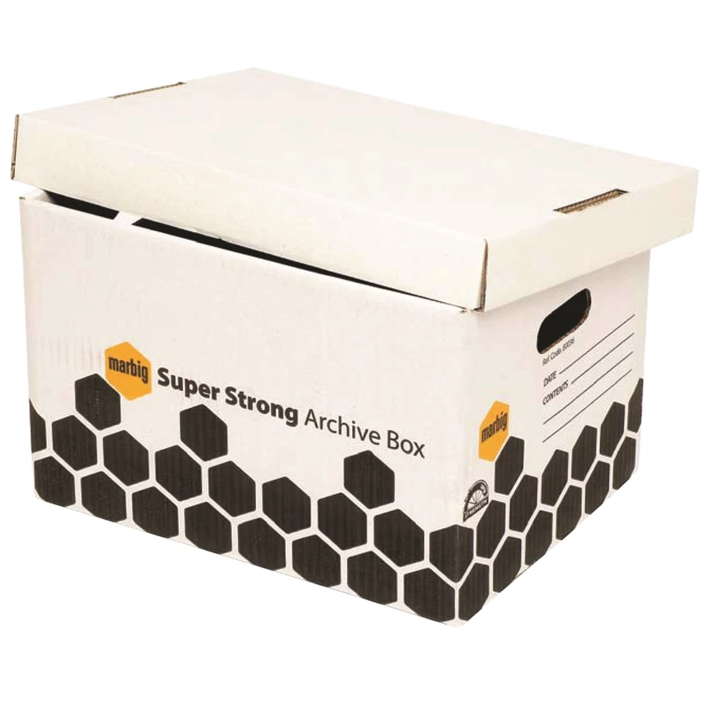 Marbig Enviro Super Strong Archive Box 320W x 420D x 260mmH White