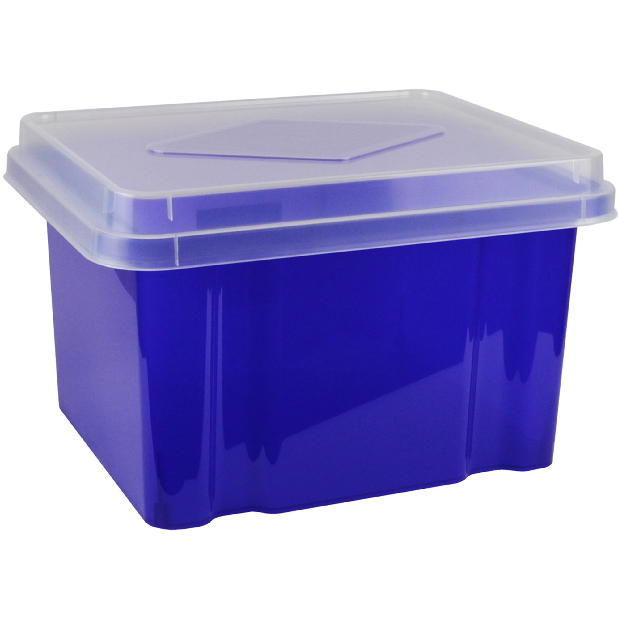 Italplast 32 Litre Plastic Suspension File & Storage Box  Tint Purple Base Clear Lid