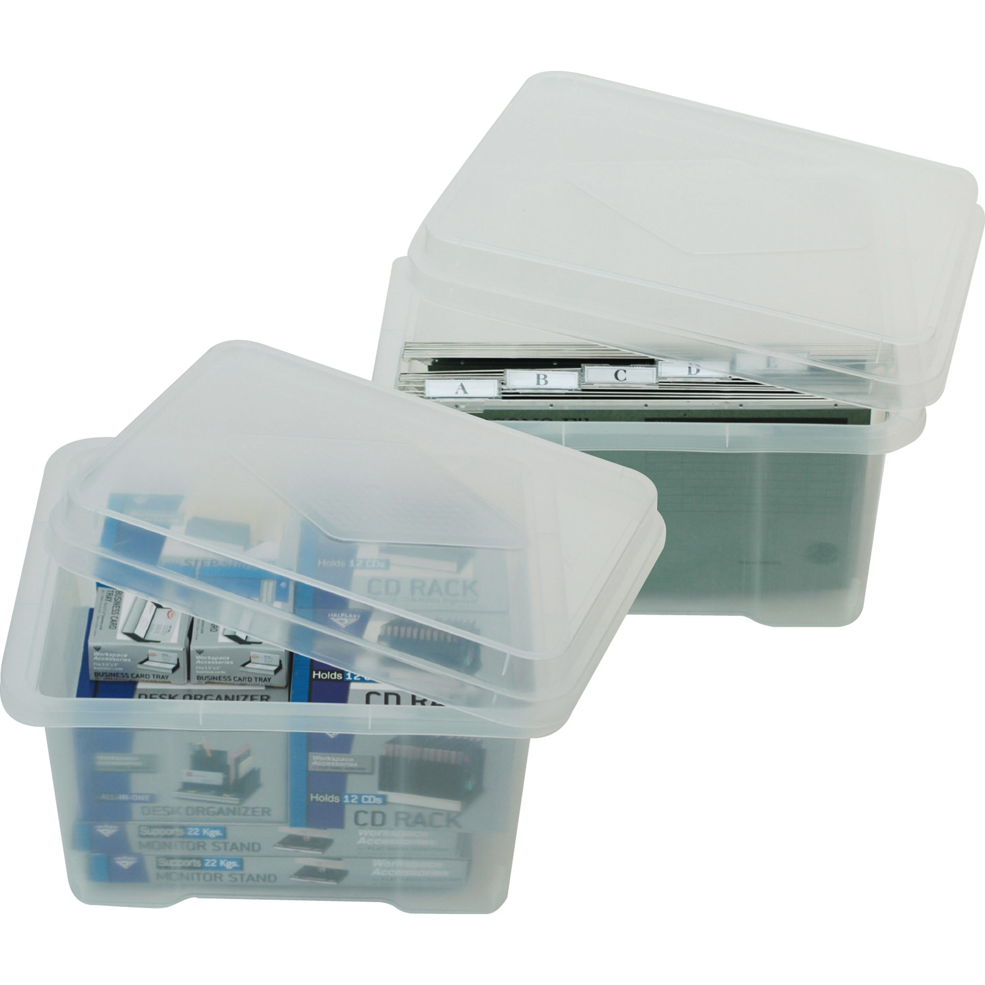 Italplast 32 Litre Plastic Suspension File & Storage Box  Clear Base Clear Lid