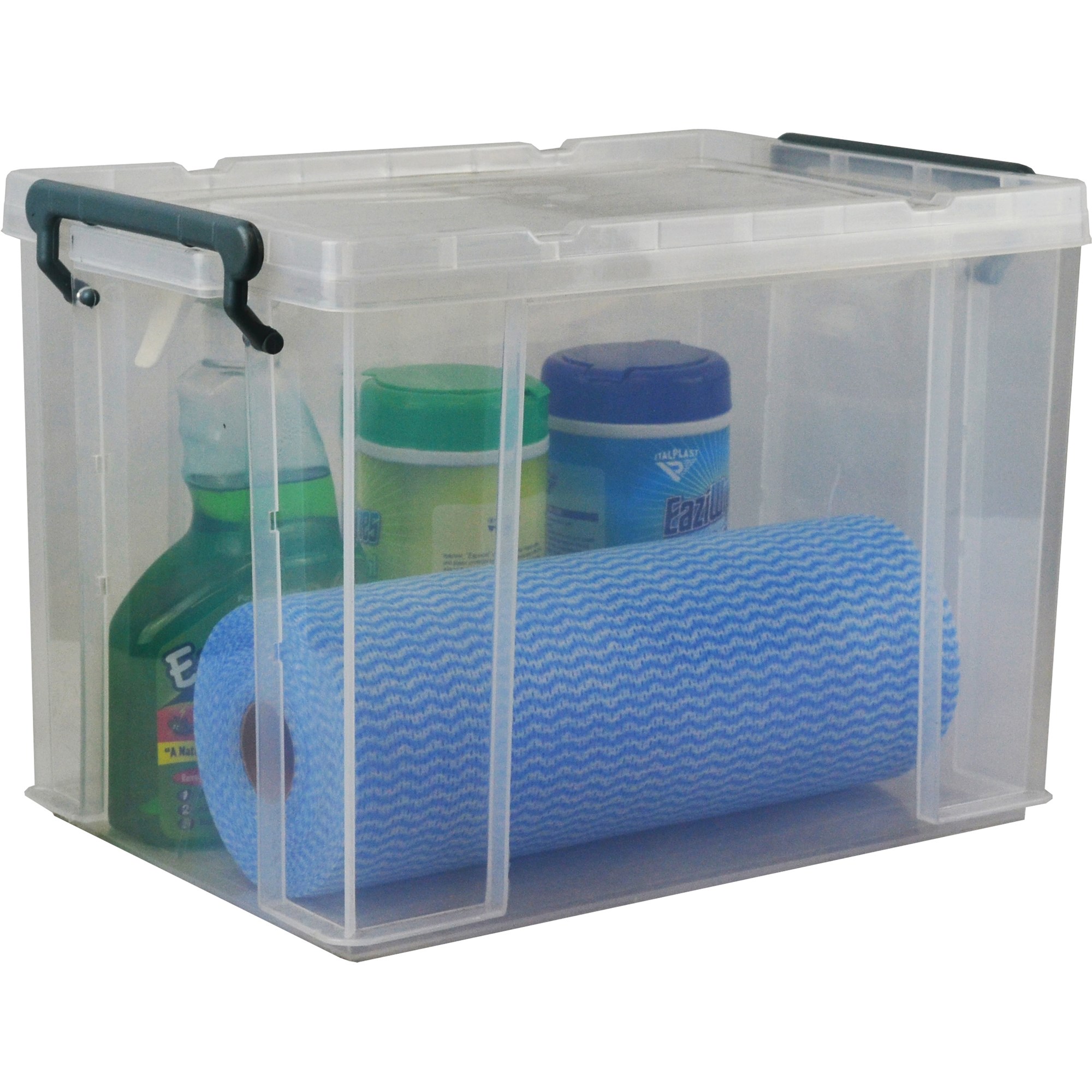 Italplast 20 Litre Stacka Plastic Storage Box  With Secure Lid Clear