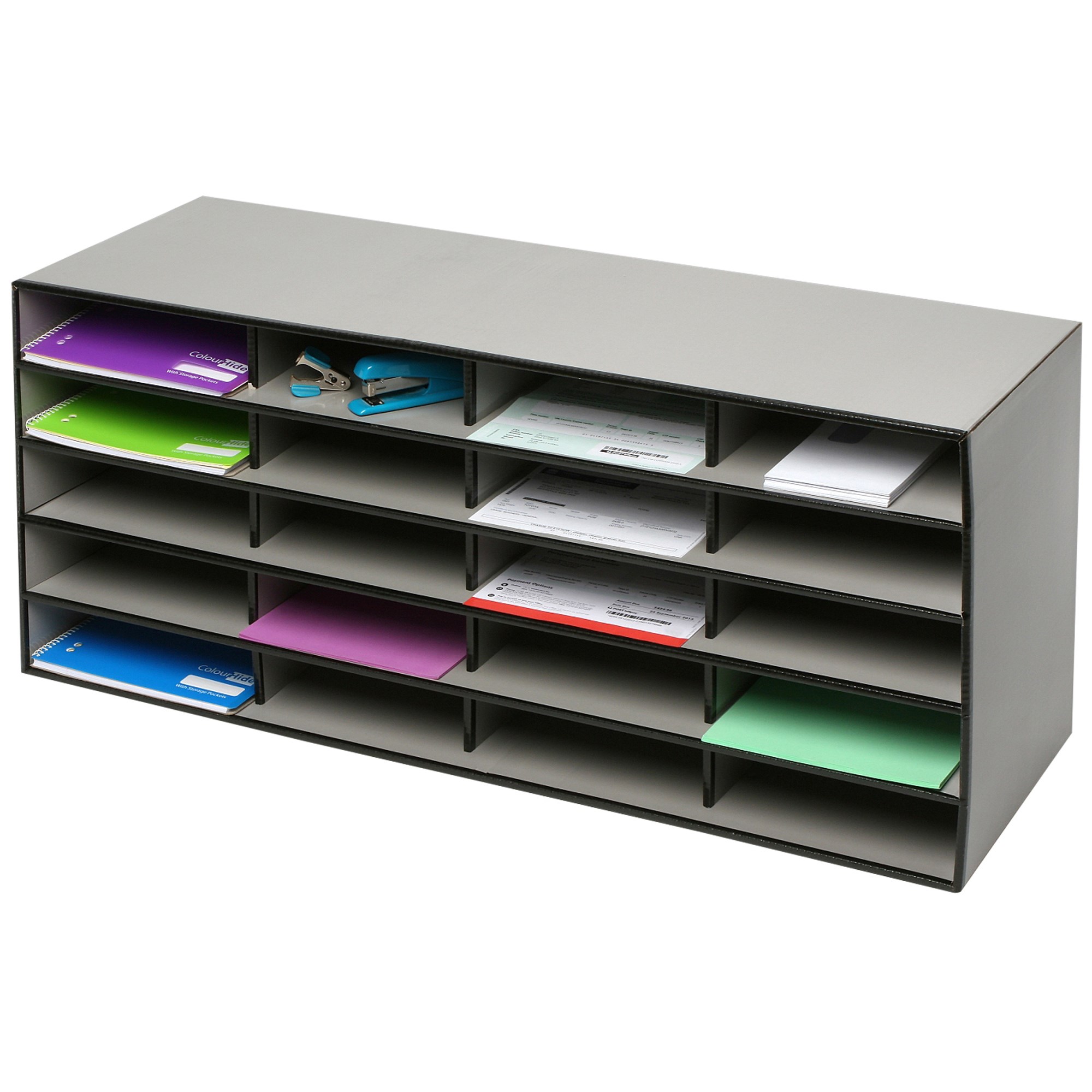 Marbig Literature Sorter 20 Compartments 955W x 310D x 430mmH Grey