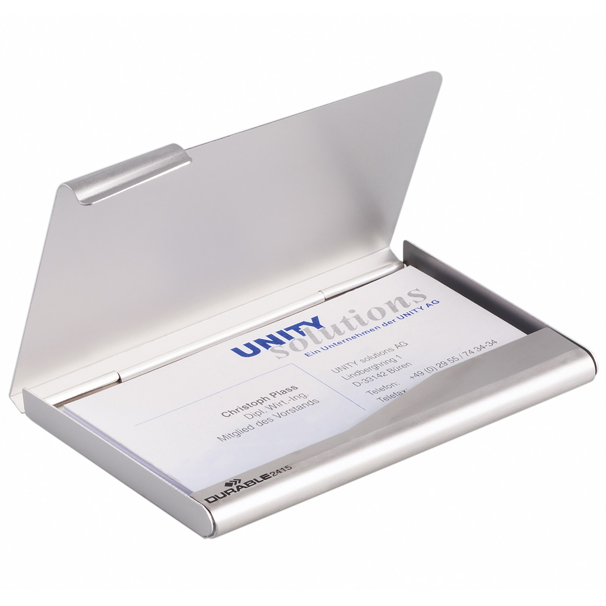Durable Business Card Box  Aluminium 20 Card Capacity