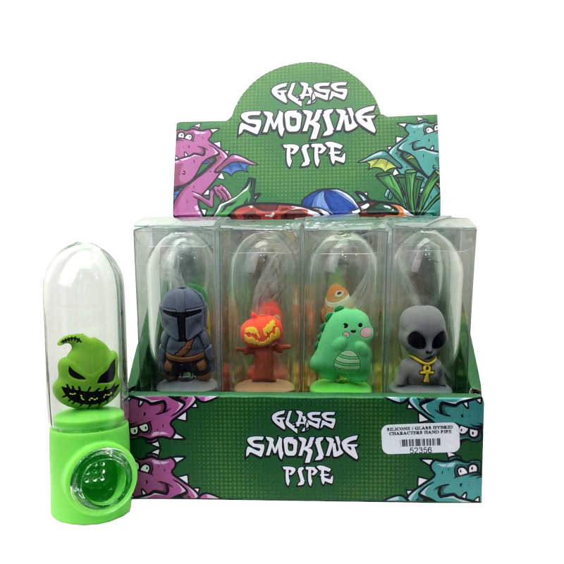 SILICONE / GLASS HYBRID CHARACTERS HAND PIPE