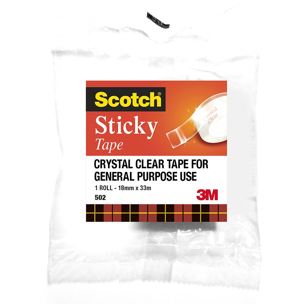 Scotch 502 Sticky Tape Crystal Clear 18mmx66m