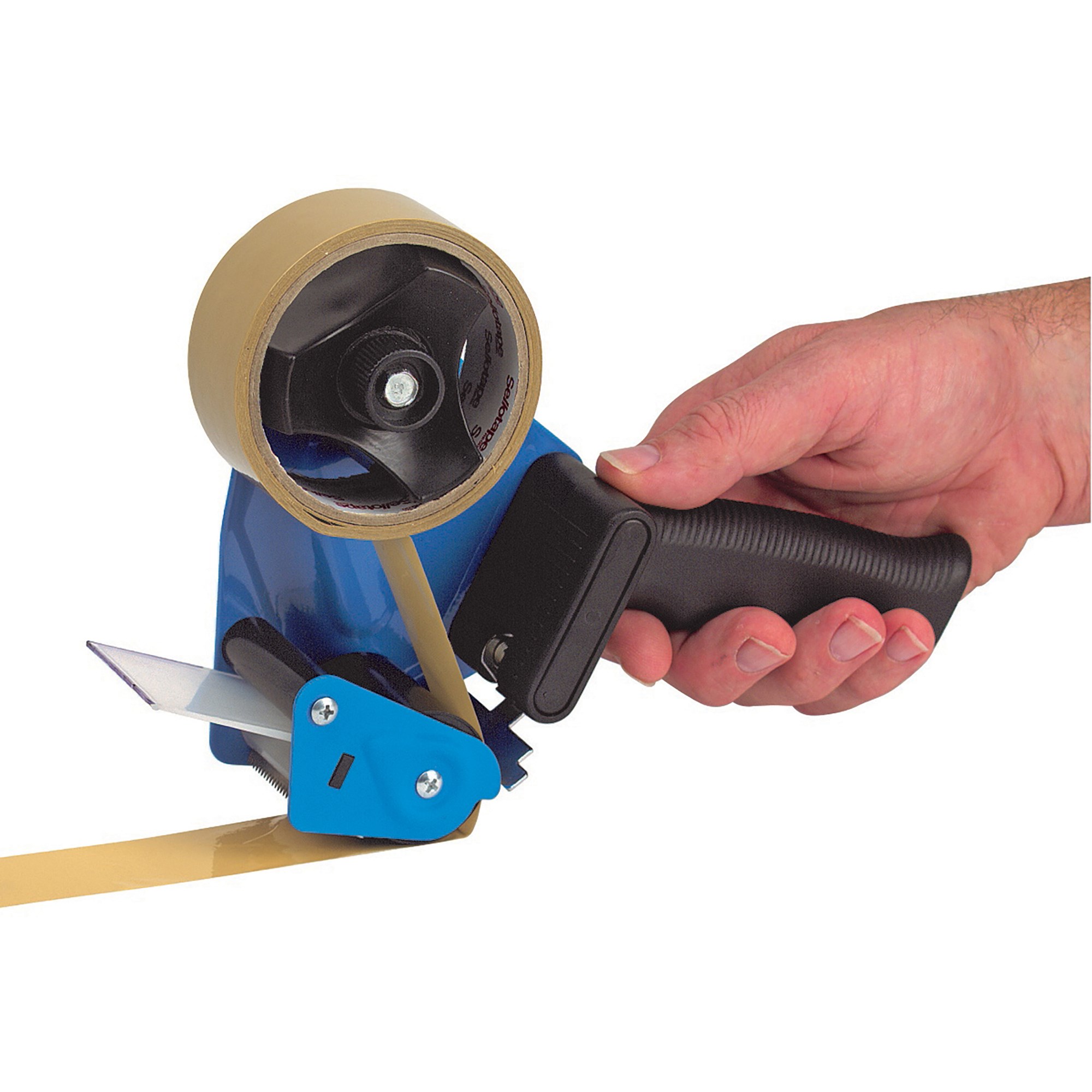 Marbig Packaging Tape Hand Held Dispenser For 50mm Tape With 76mm Core Blue & Black