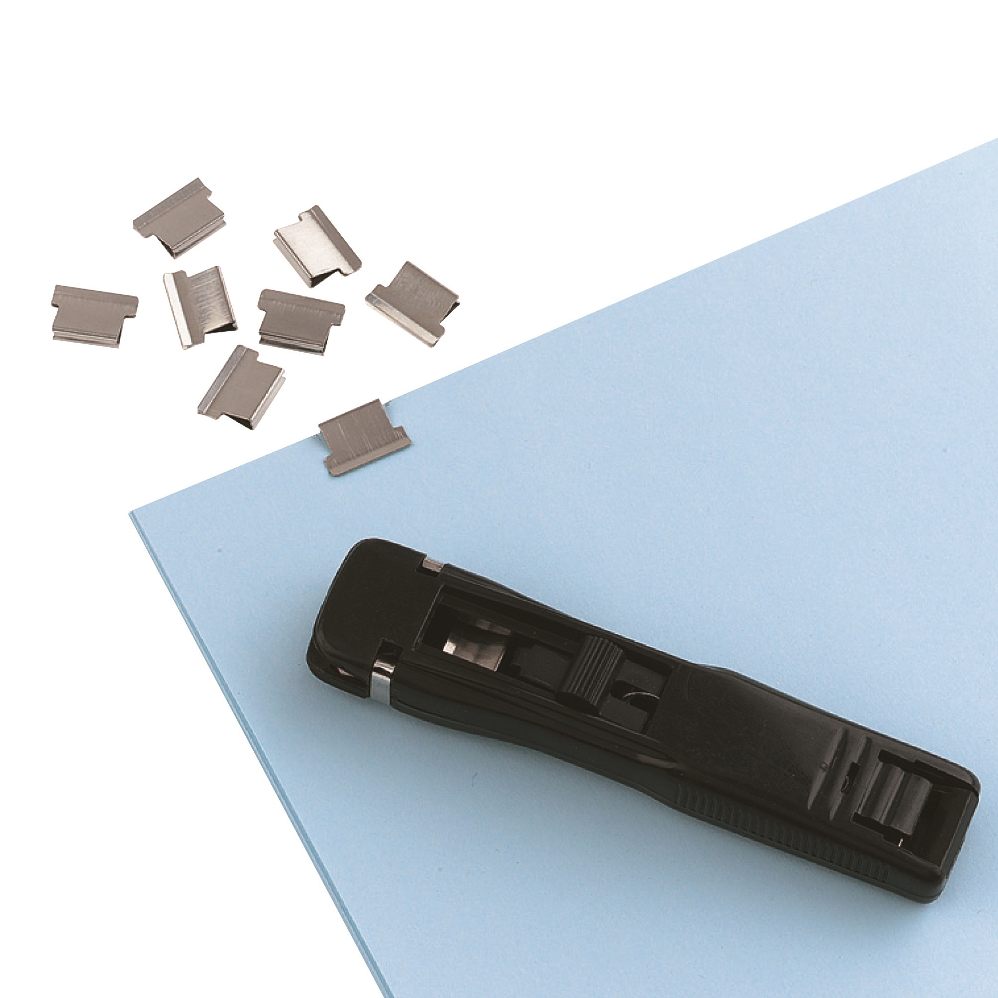 Esselte Nalclip Dispenser Small With 8 Steel Clips 15 Sheet Capacity Black