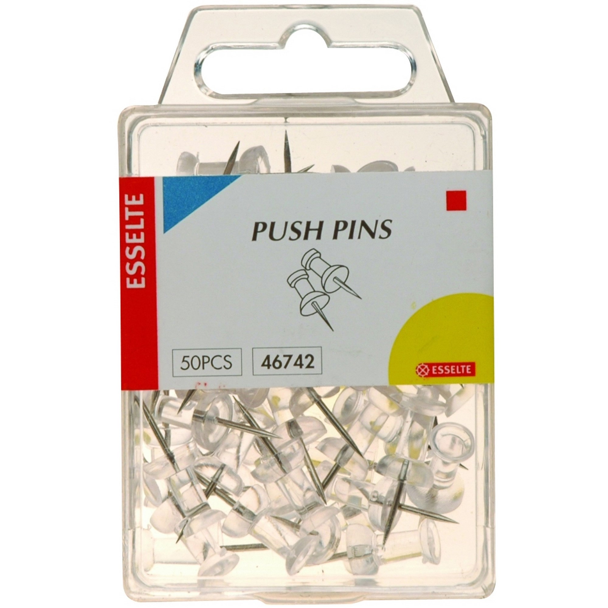 Esselte Push Pins Clear Pack  Of 50