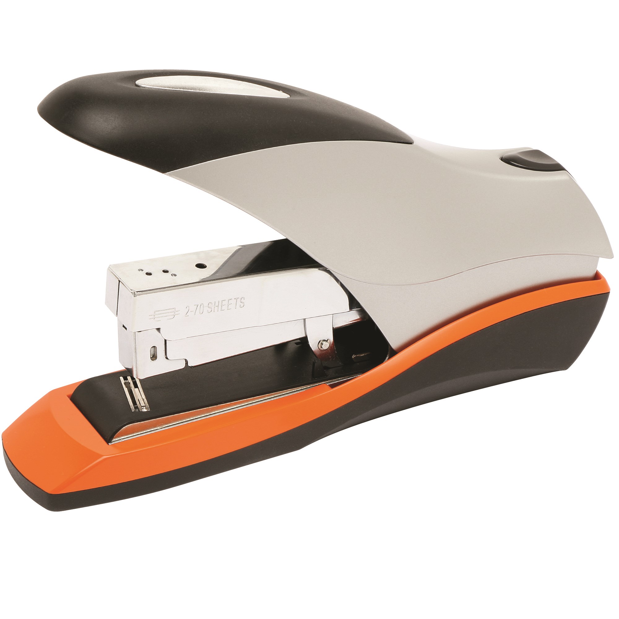 Rexel Optima Stapler Full Strip 70 Sheet Capacity Orange And Silver