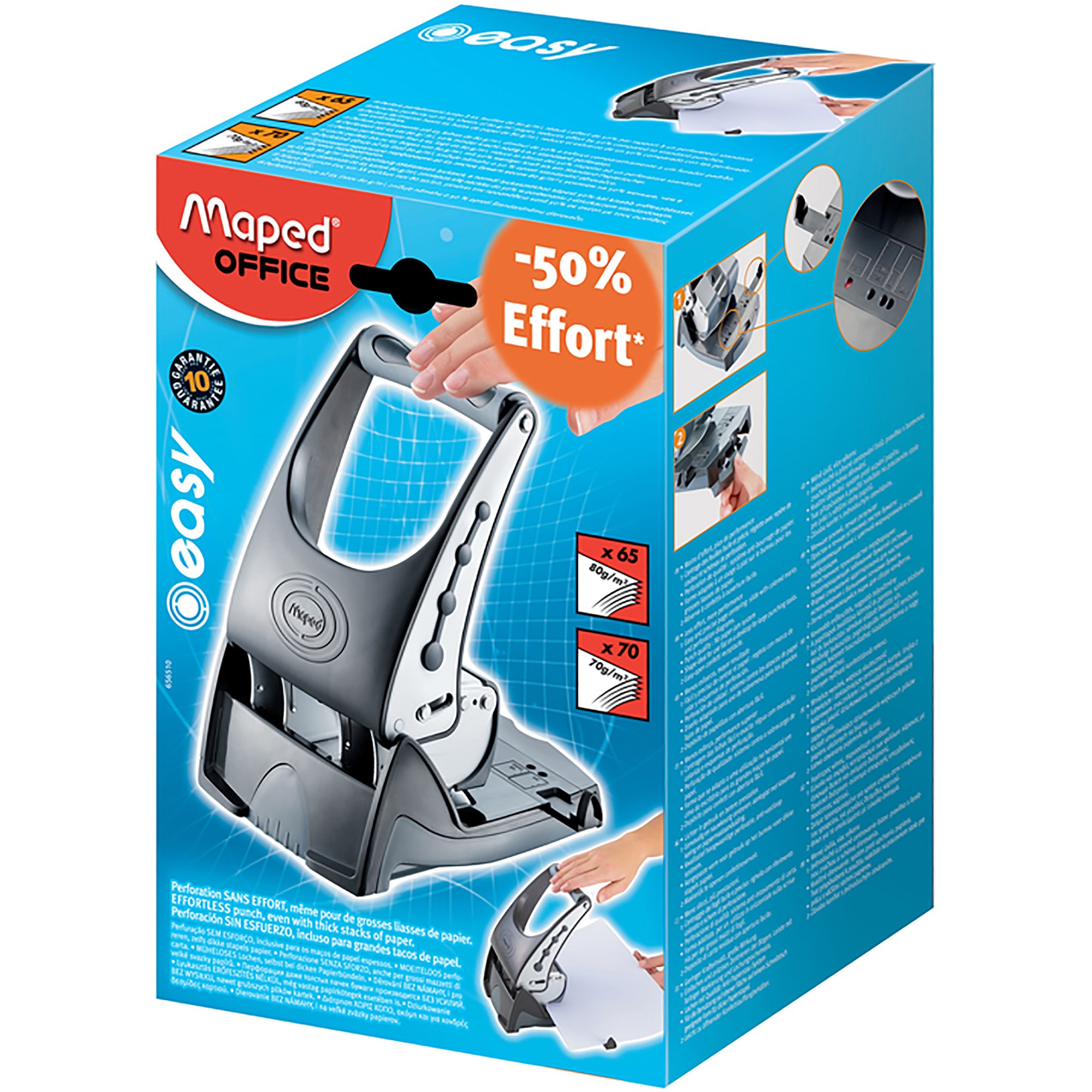 Maped Easy Hole Punch 2 Hole 65/70 Sheet Capacity Black