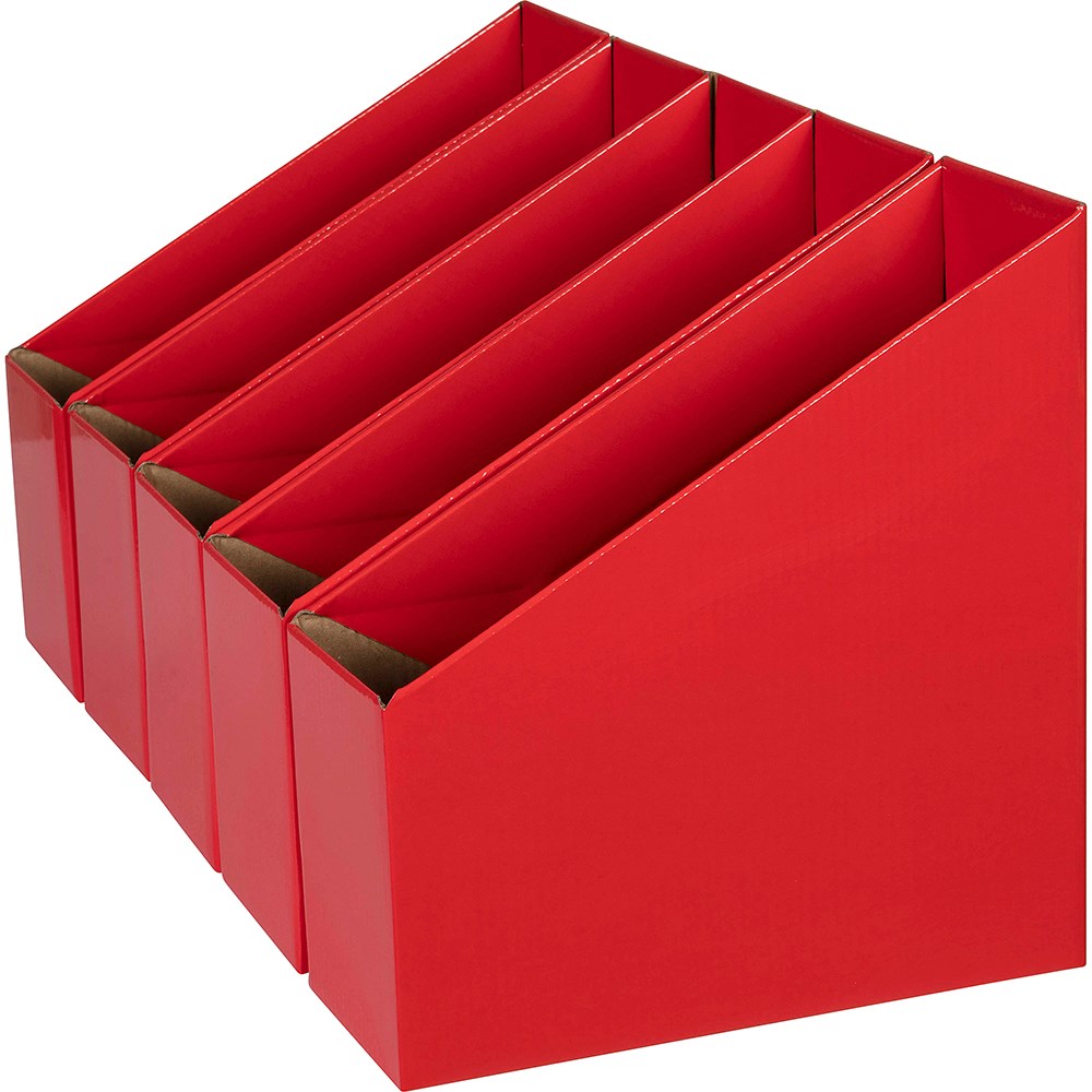 Marbig Book Box es Small 90W x 250D x 270mmH Red Pack  Of 5