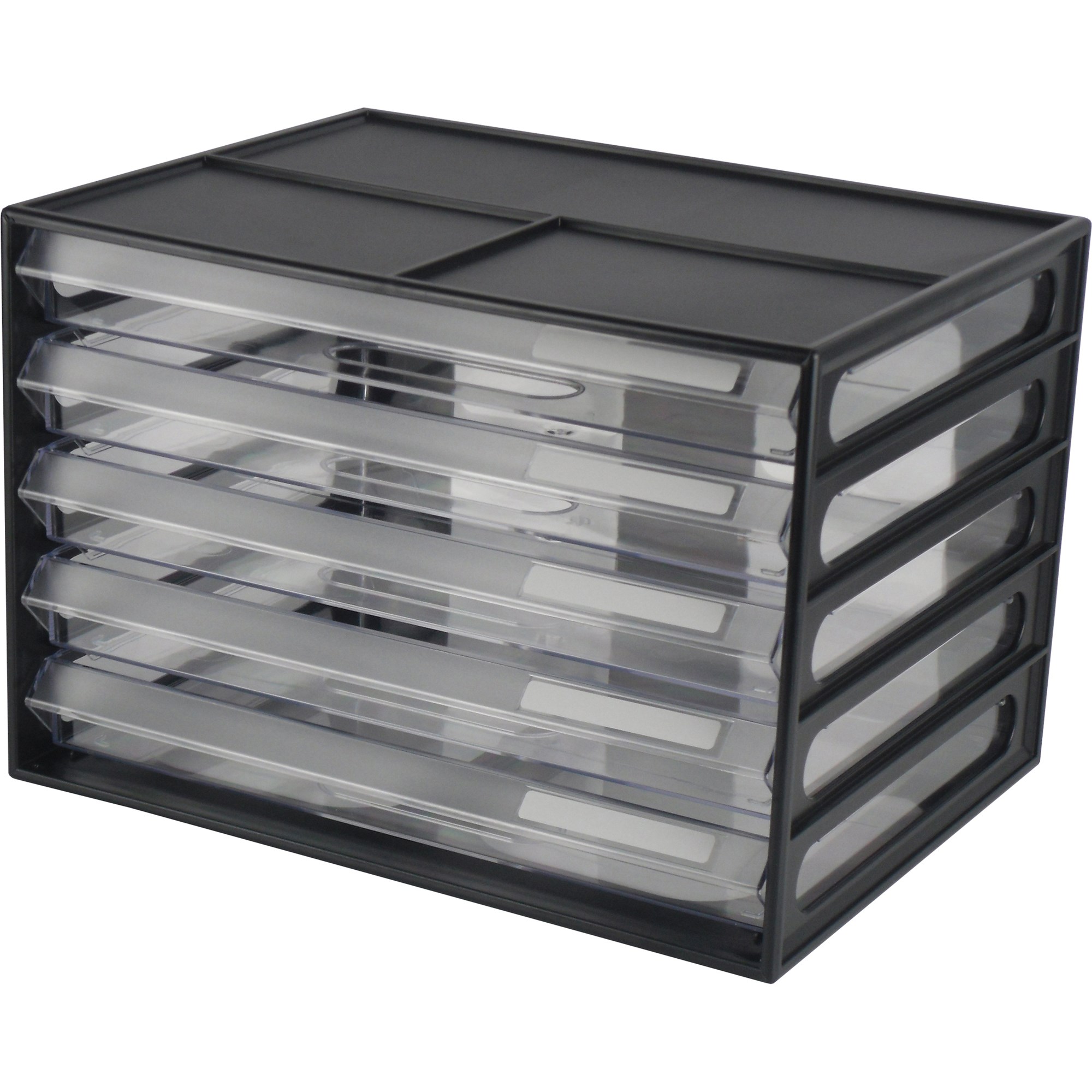 Italplast A4 Document Cabinet 5 Drawer Black & Clear
