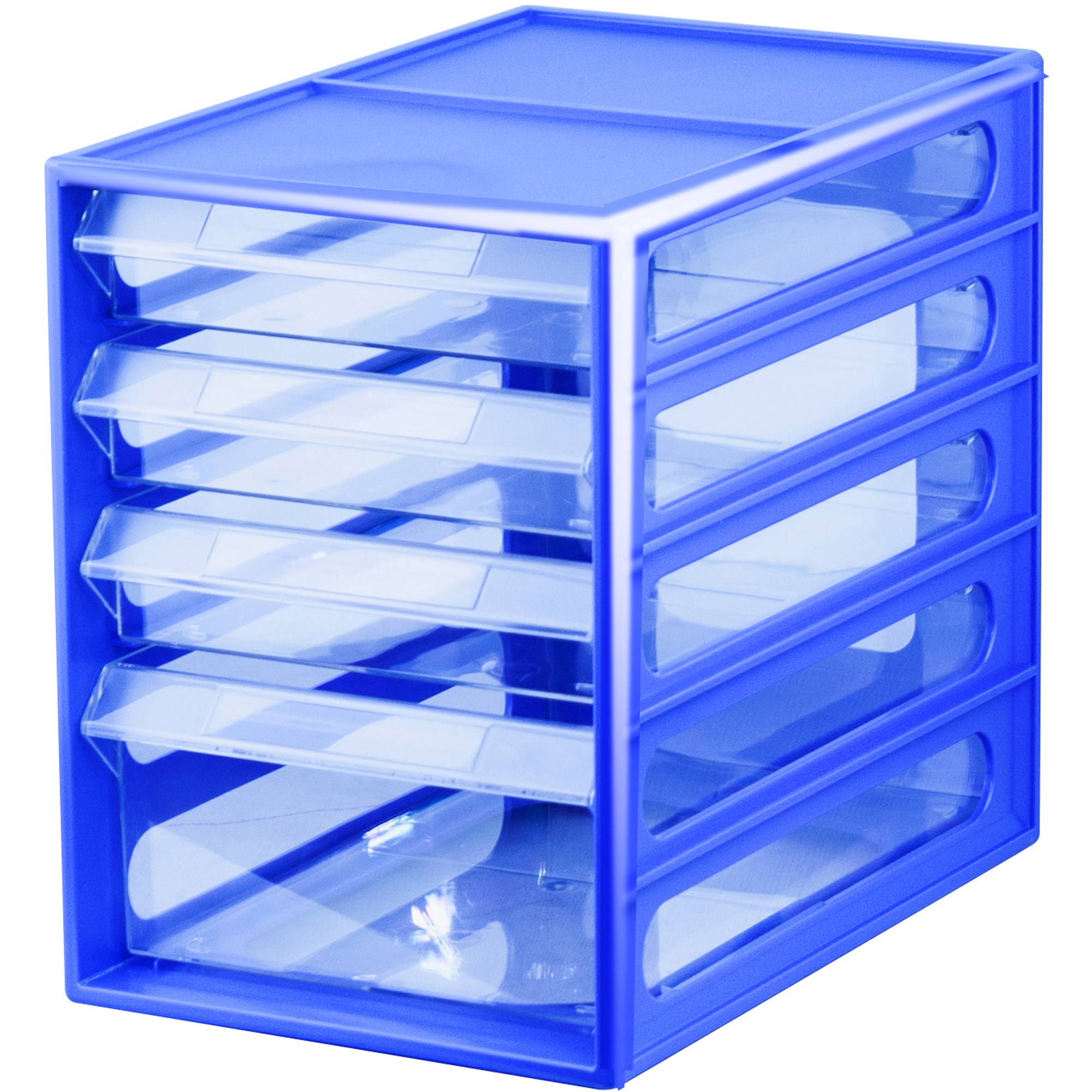 Italplast 4 Drawer Office Organiser Cabinet Blueberry