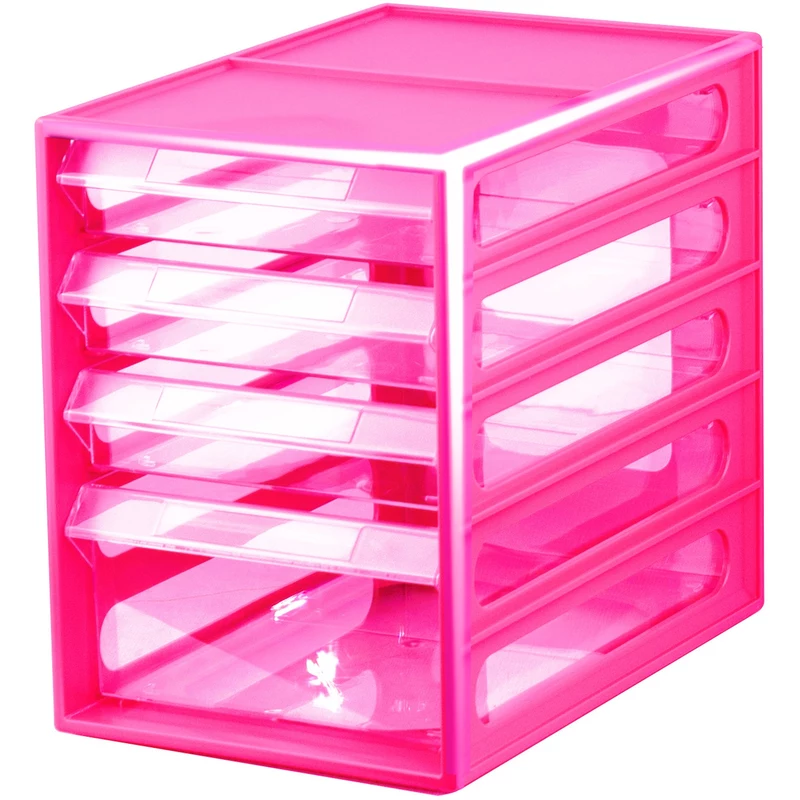 Italplast 4 Drawer Office Organiser Cabinet Watermelon