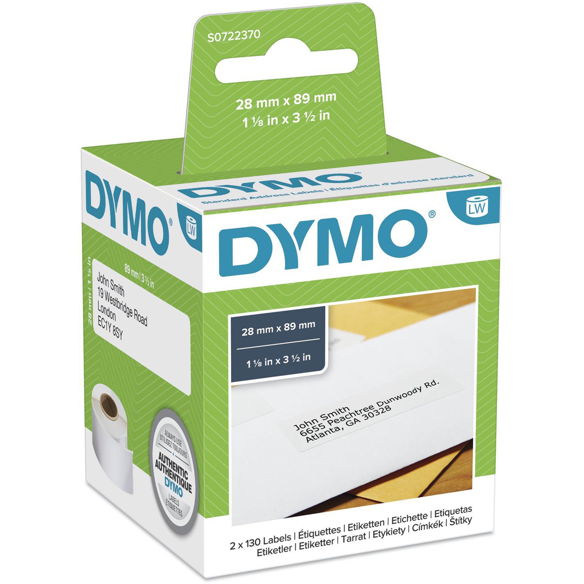 Dymo 30251 Labelwriter Labels 28x89mm Address-Paper White Box  of 260