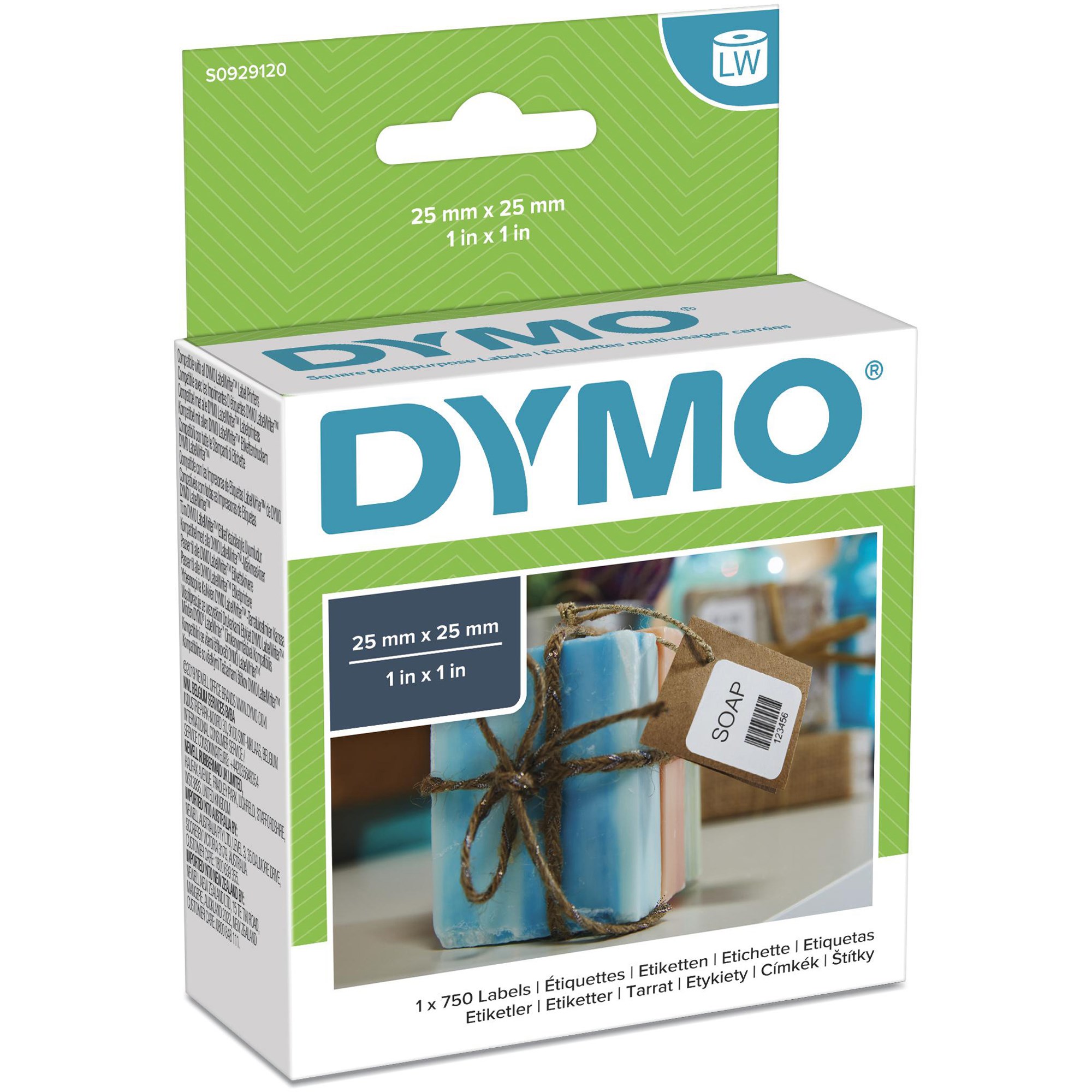Dymo 30332 Labelwriter Labels 25mmx25mm Multi-purpose White Box  of 750