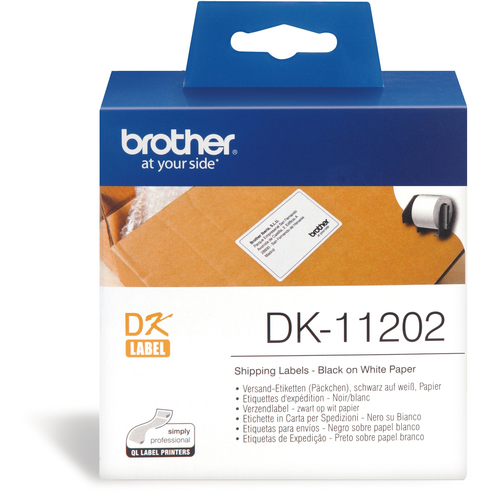 Brother DK-11202 Shipping Or Name Badge Labels 62 x 100mm 300 Labels White