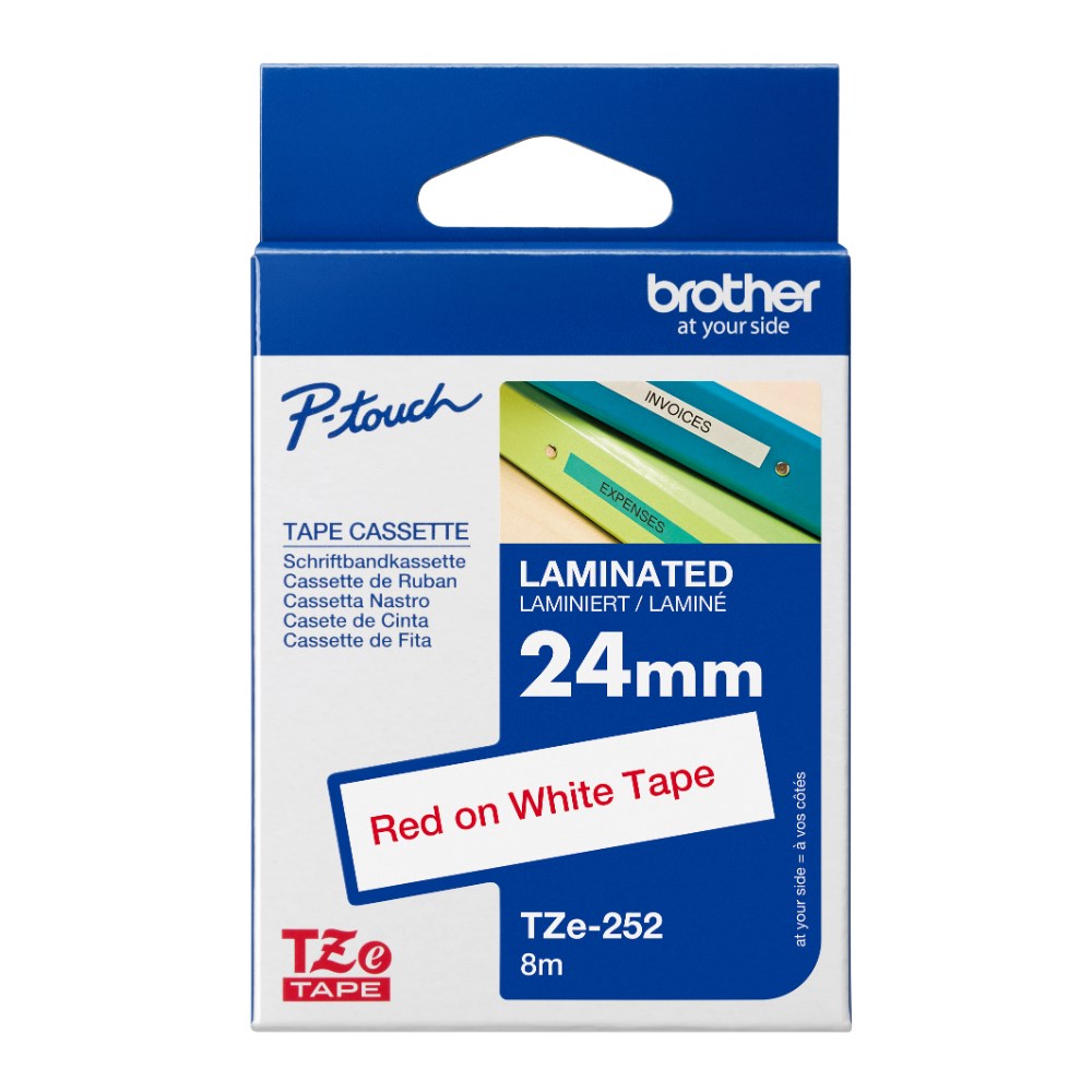 Brother TZE-252 P-Touch Tape 24mmx8m Red on White