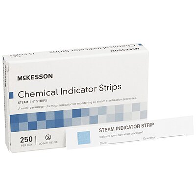 McKesson Sterilization Chemical Indicator Strip – Steam, 4 Inch Length