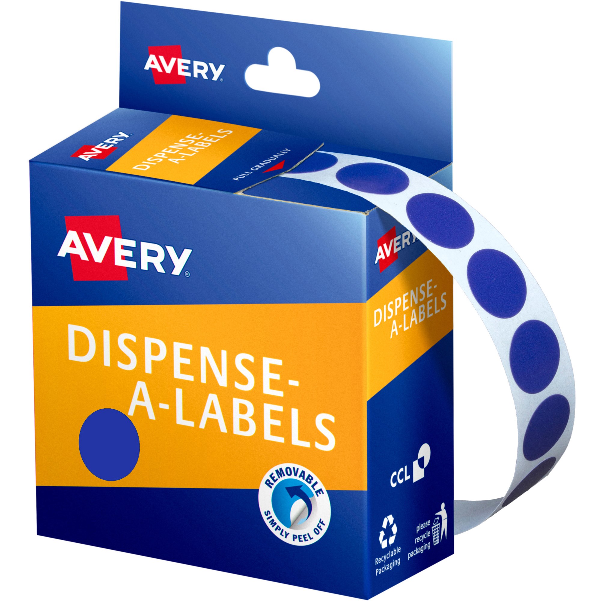 Avery Removable Dispenser Labels 14mm Round Blue Pack  Of 1050