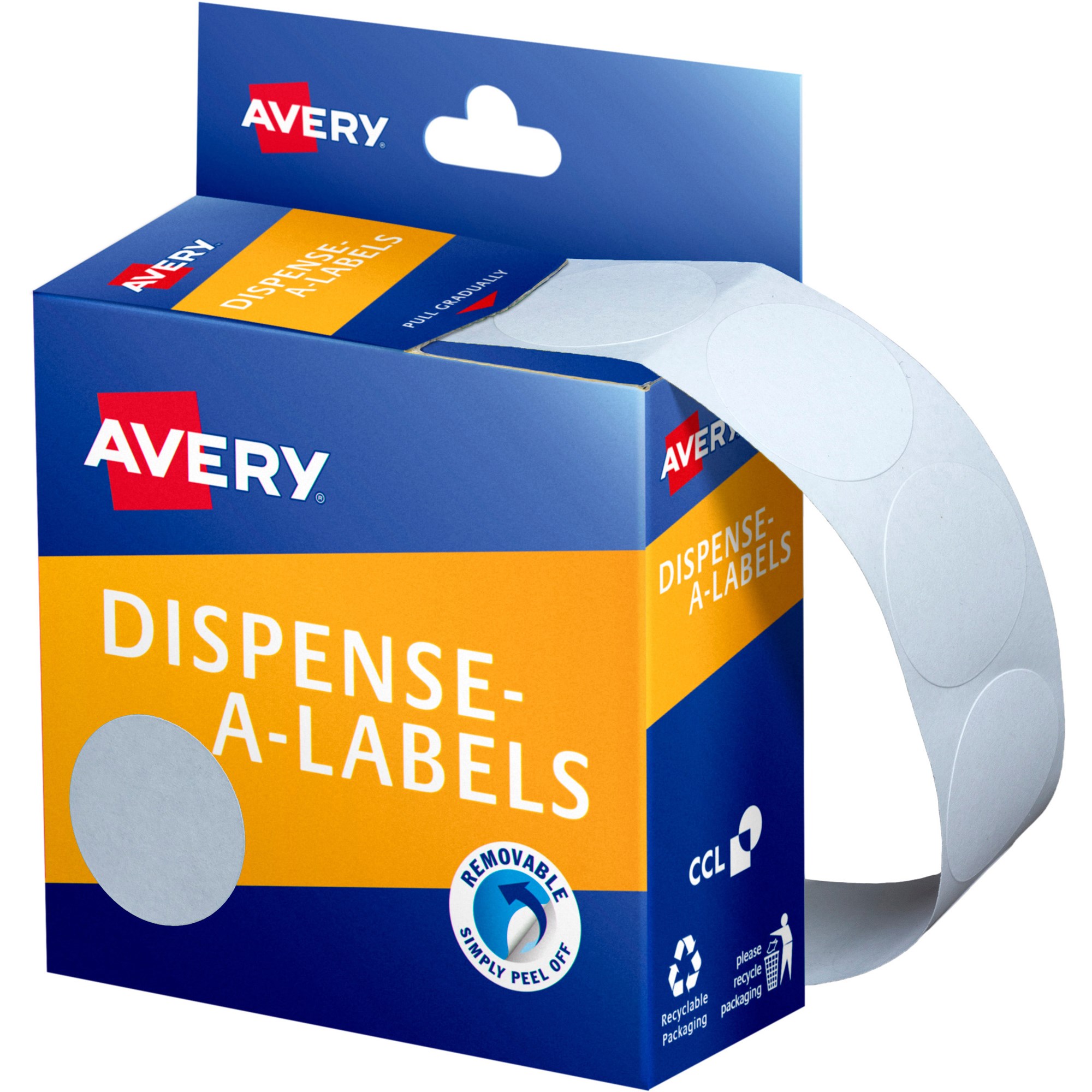 Avery Removable Dispenser Labels 24mm Round White Pack  Of 550