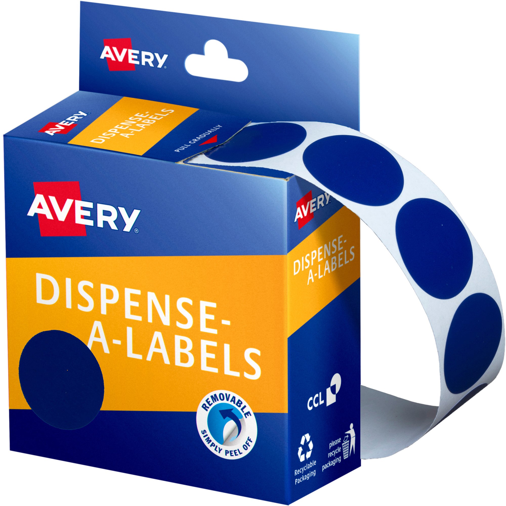 Avery Removable Dispenser Labels 24mm Round Blue Pack  Of 500