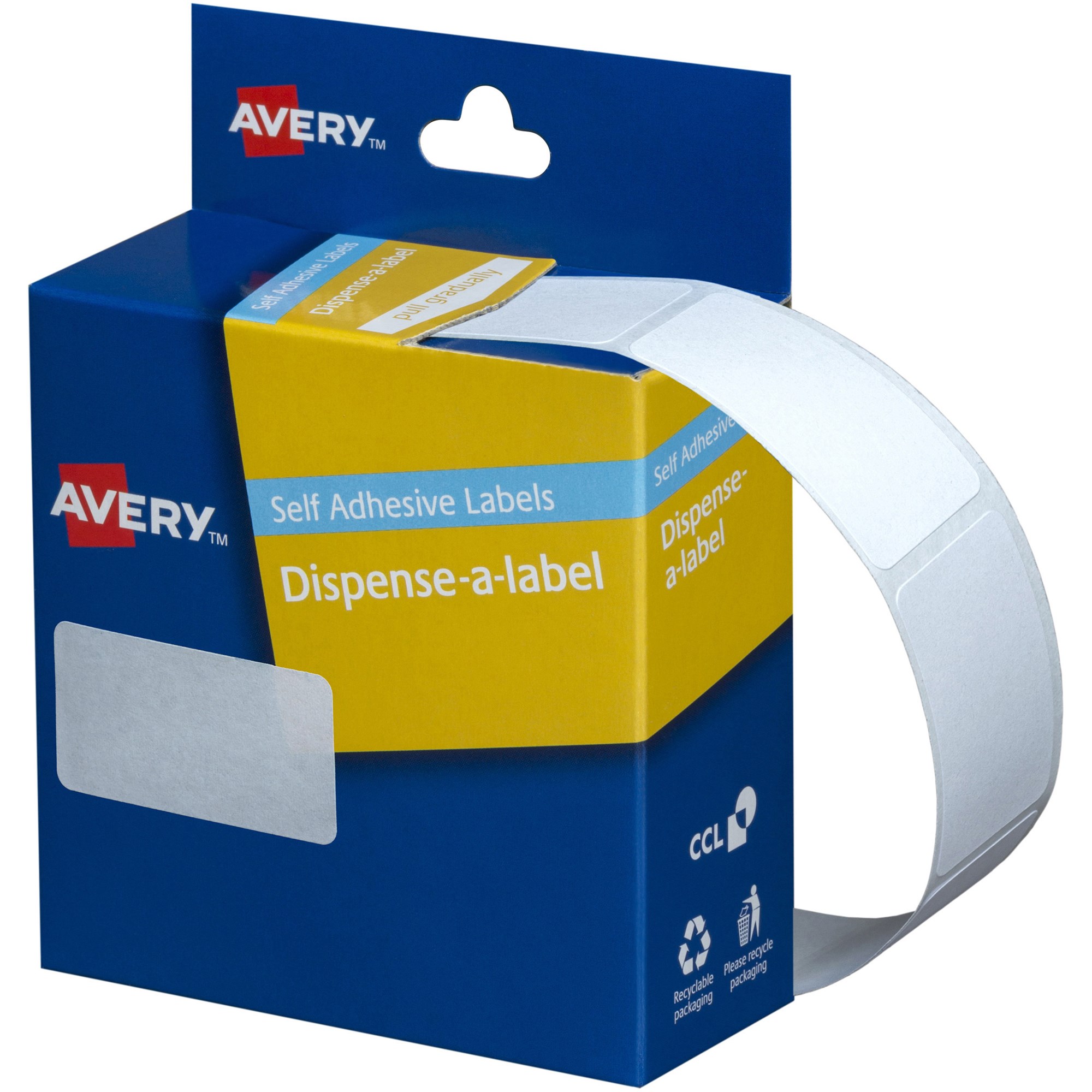Avery Removable Dispenser Labels 24x38mm Rectangle White Pack  Of 380