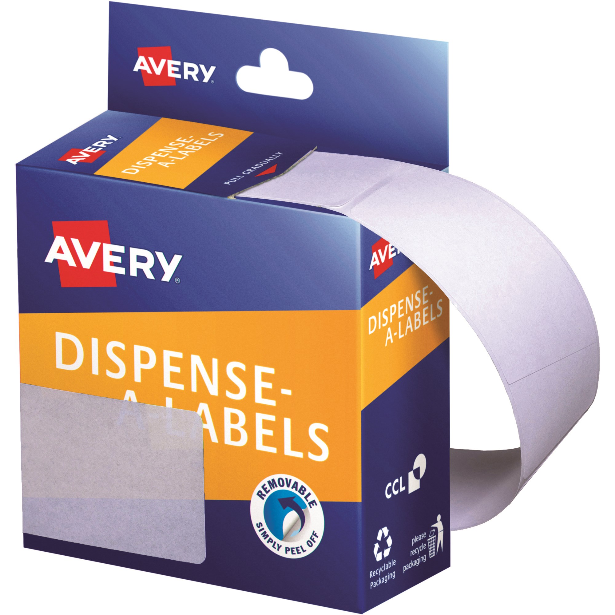 Avery Removable Dispenser Labels 44x63mm Rectangle White Pack Of 150