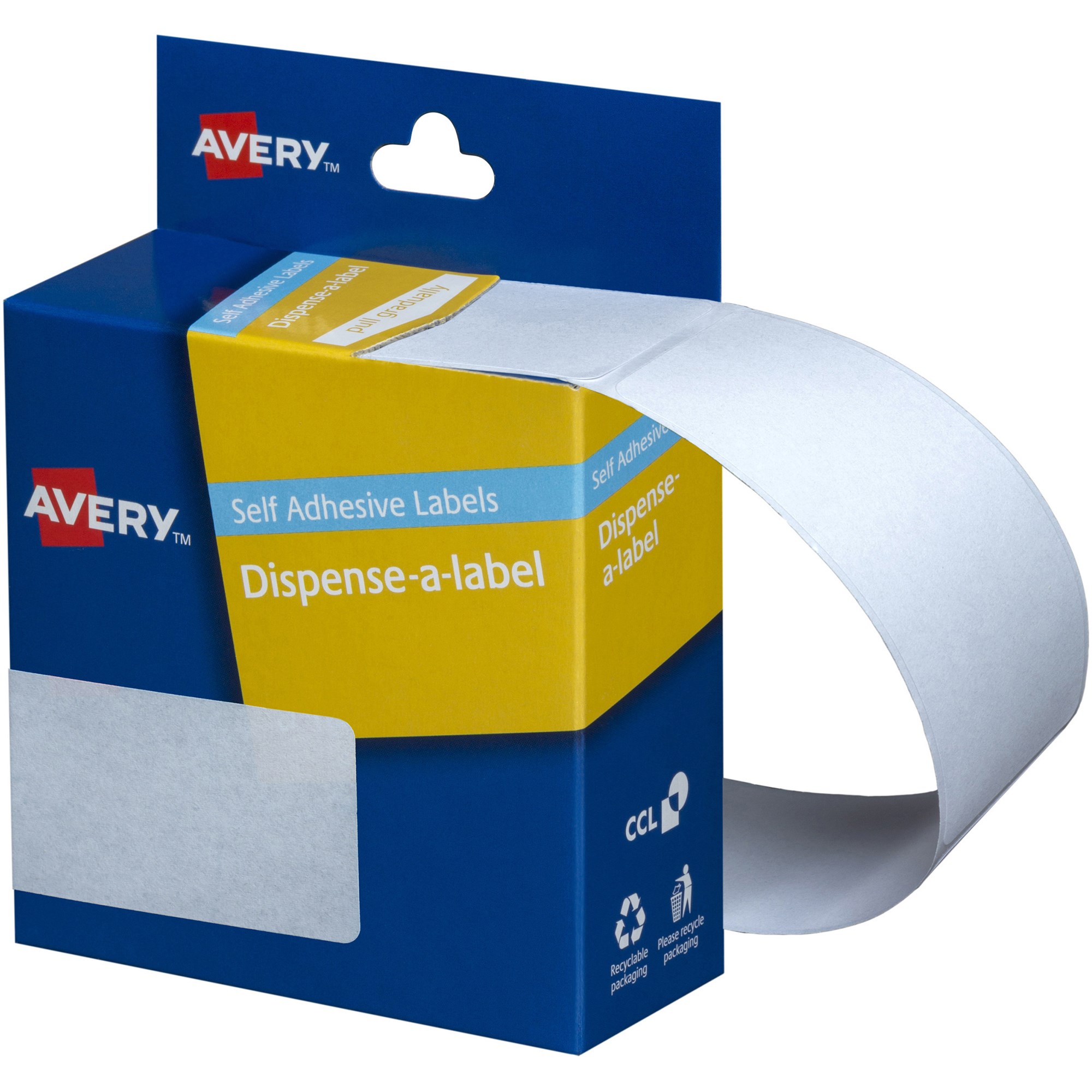 Avery Removable Dispenser Labels 76x27mm Rectangle White Pack  Of 180