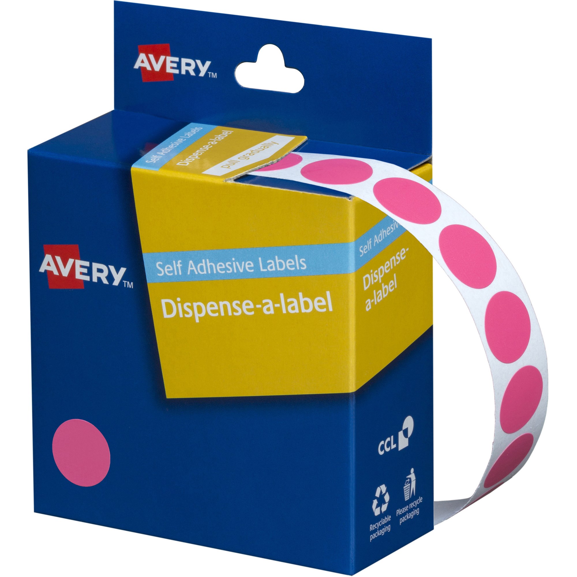 Avery Removable Dispenser Labels 14mm Round Pink Pack  Of 1050