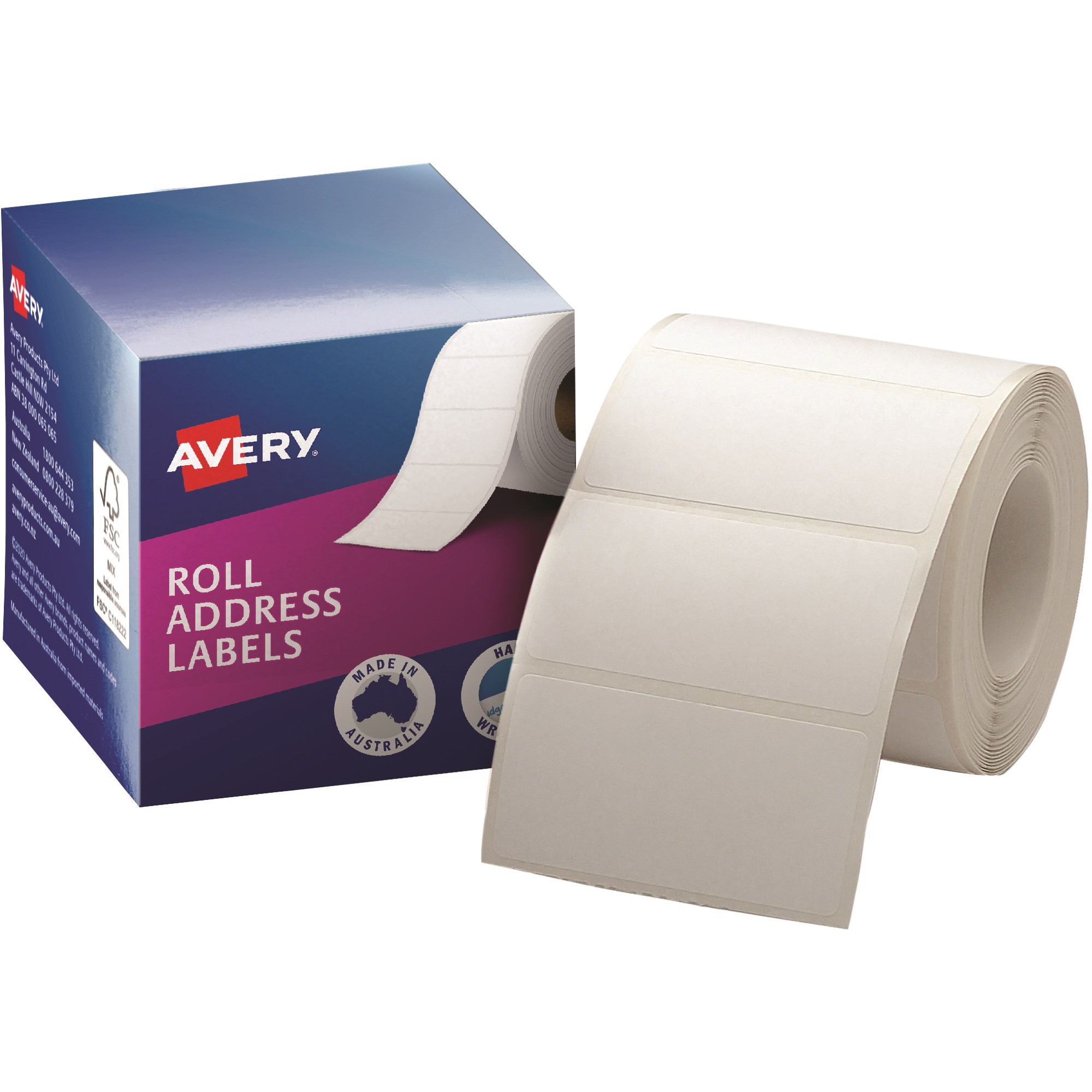 Avery Permanent Address Labels 70x36mm Write On White Box  Of 500