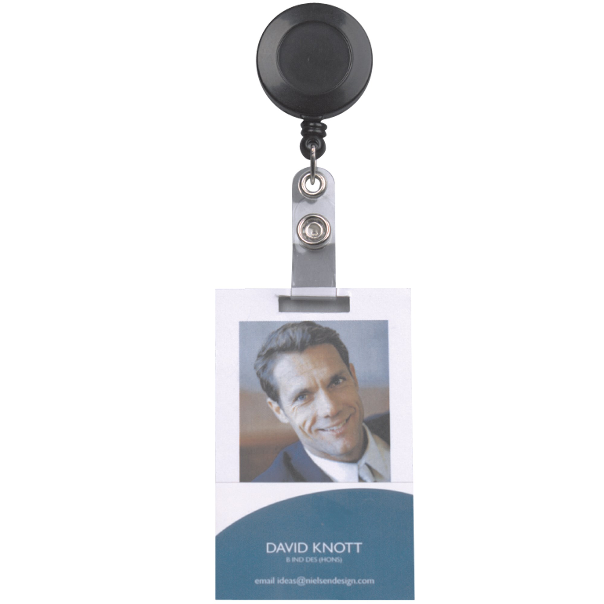 Rexel ID Card Holder Retractable With Strap 75cm Black