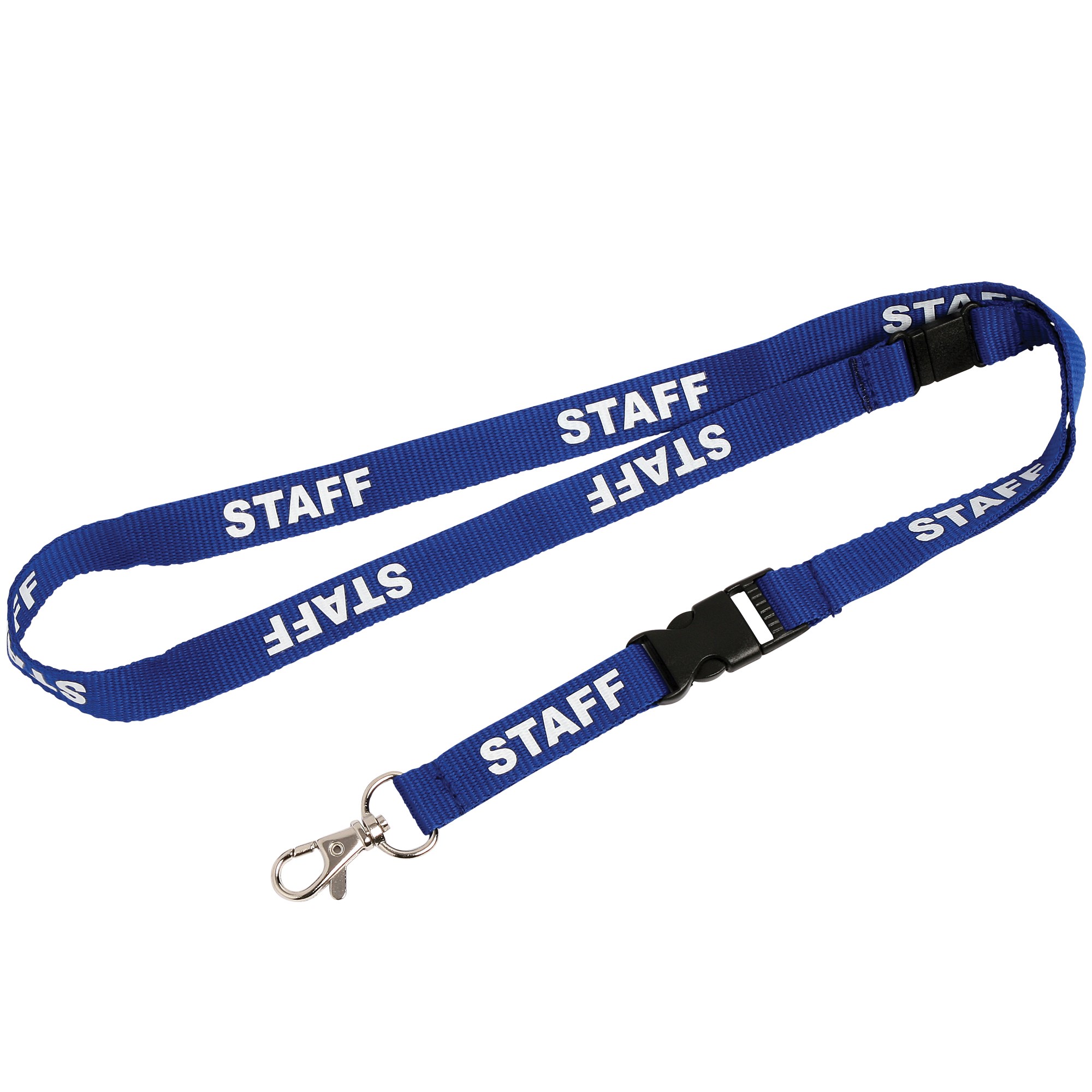 Rexel Pre-Printed ID Lanyards Staff With Breakaway Safety Clip Blue Pack  Of 5