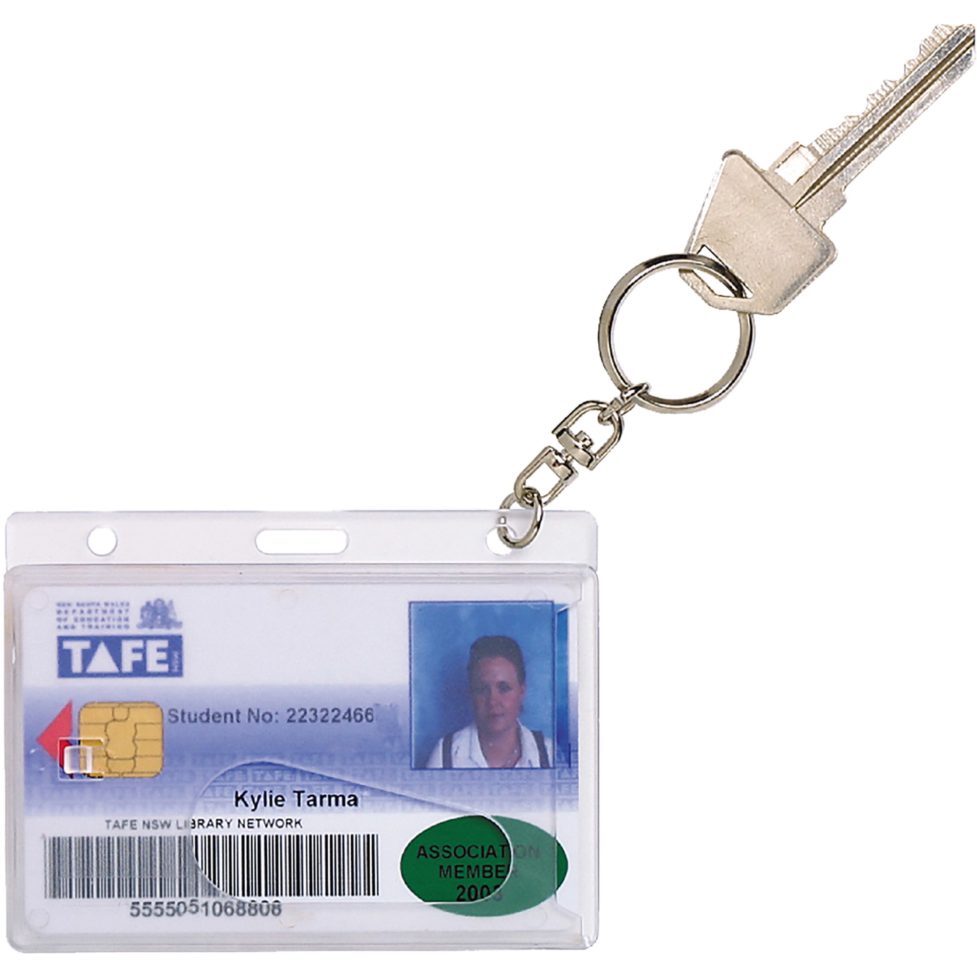 Rexel Rigid ID Card Holders Fuel Card With Key Ring Clear Pack  Of 10