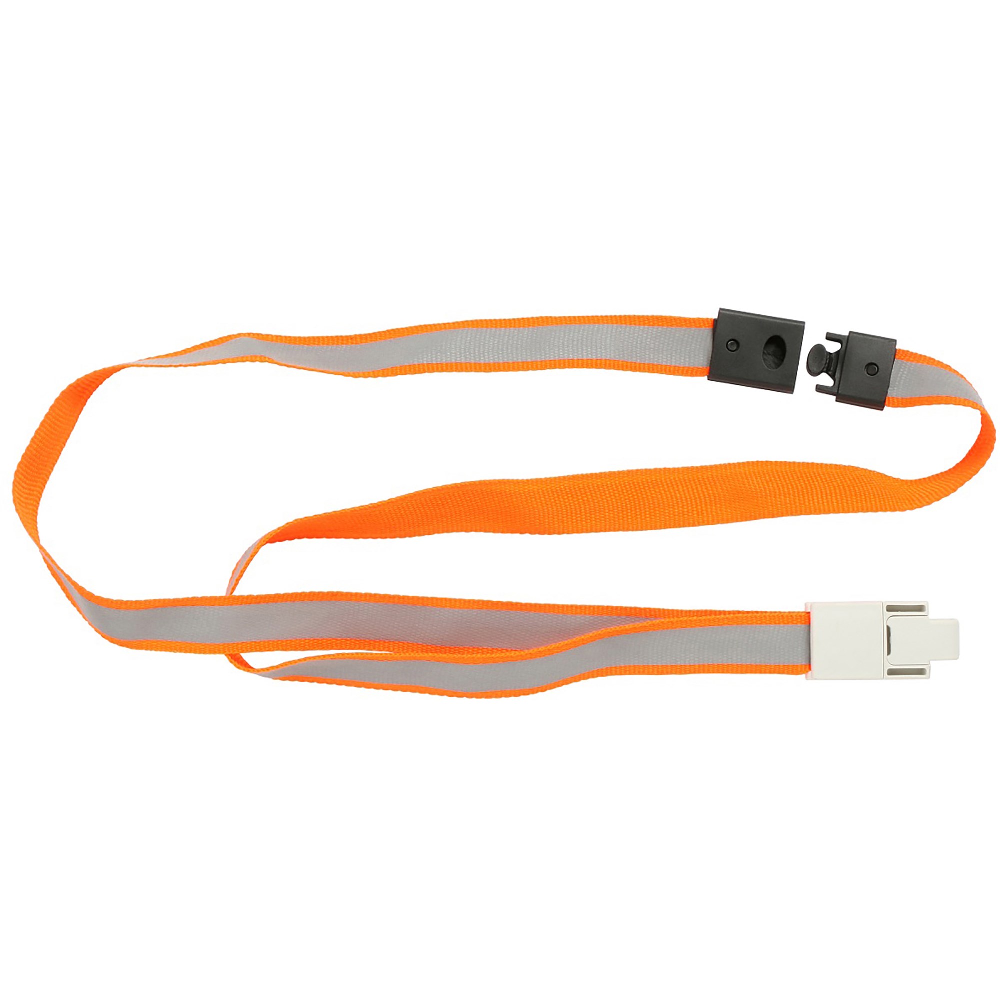 Rexel Reflective Lanyards High Visibility Breakaway Safety Clip Orange Pack  Of 5