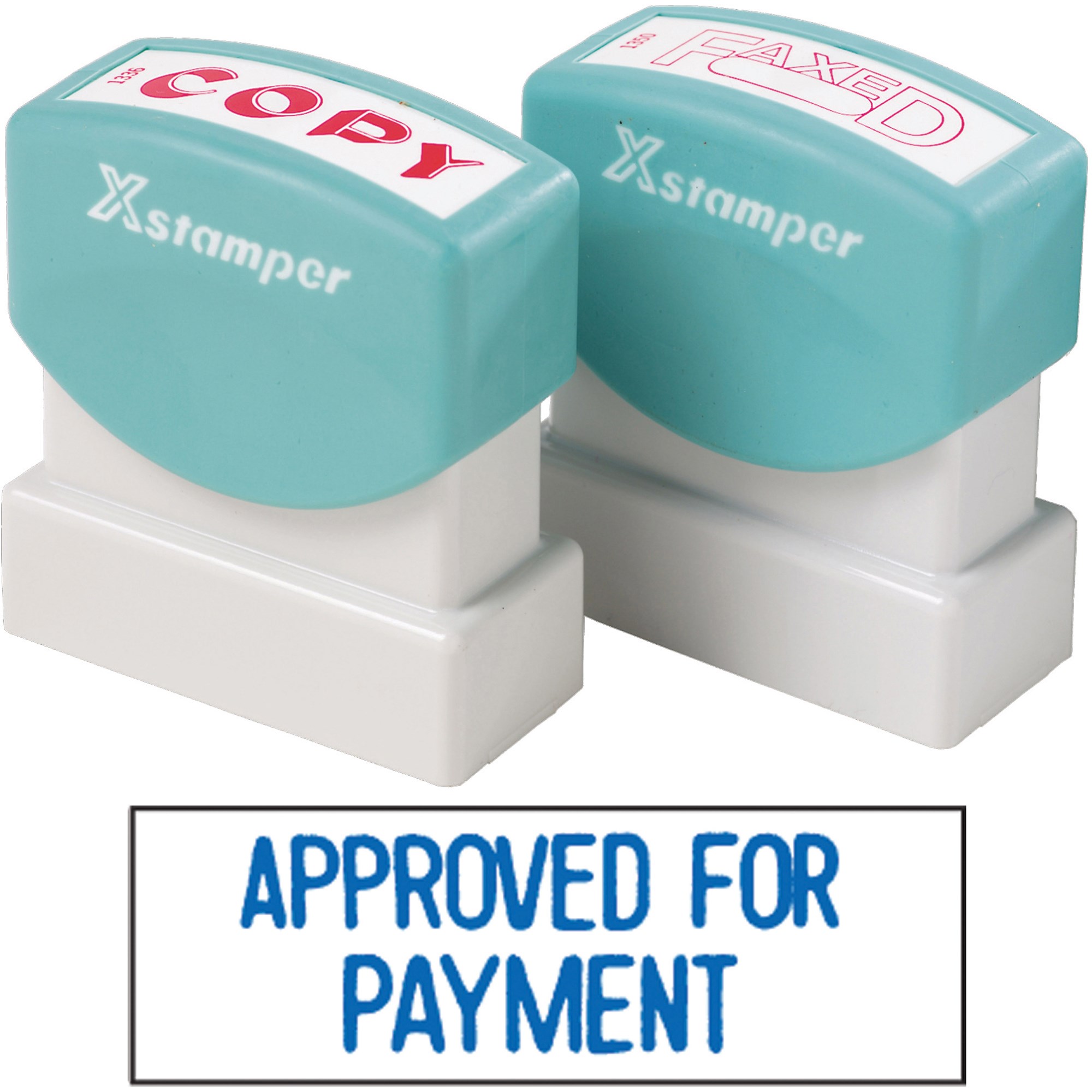 XStamper Stamp CX-BN 1025 Approved For Payment Blue