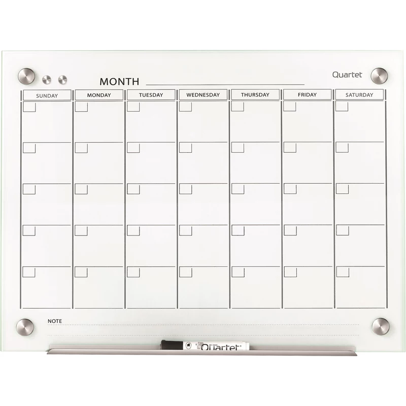 Quartet Infinity Glass Board Calendar 600 x 900mm White