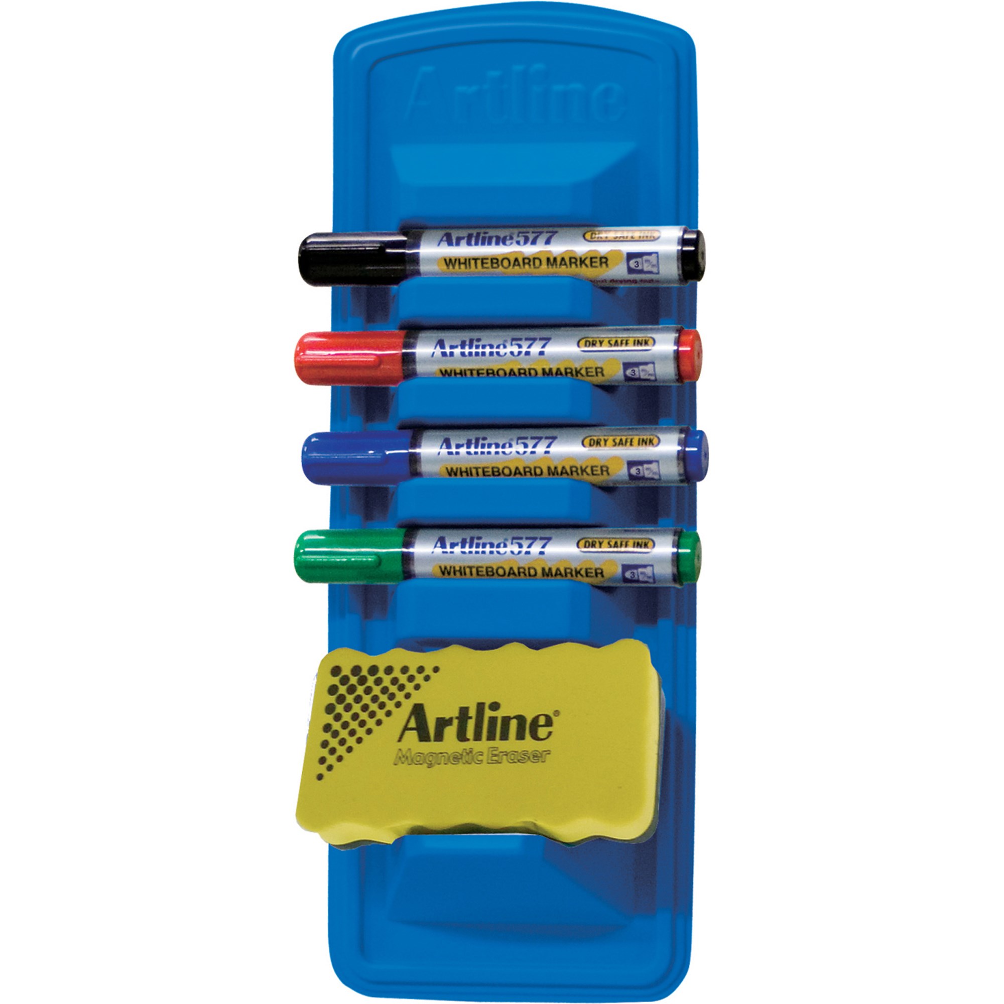 Artline 577 Whiteboard Eraser And Markers Caddy Starter Kit Pack  Of 4