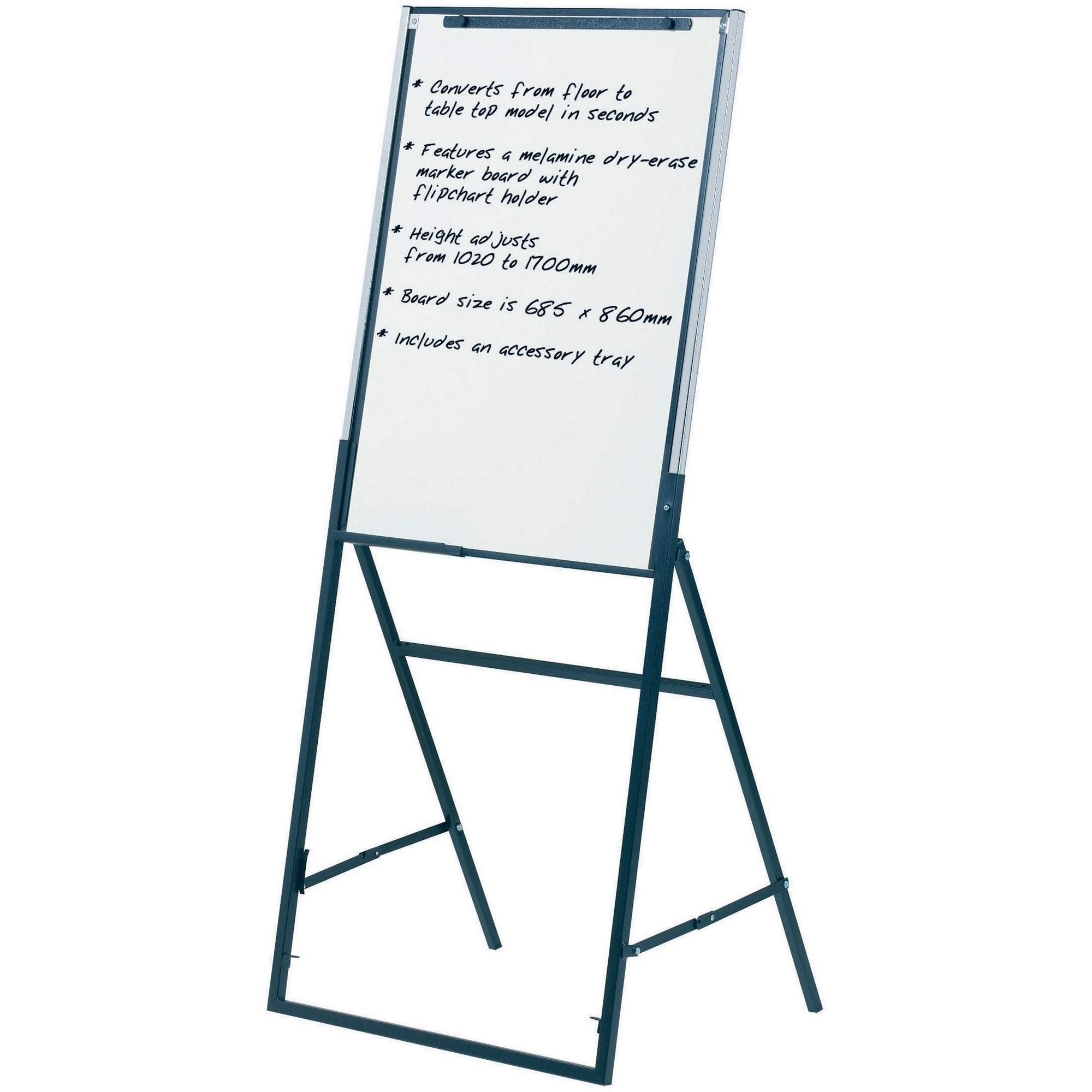 Quartet Futura Easel Flipchart 685 x 860mm Black Aluminium Frame