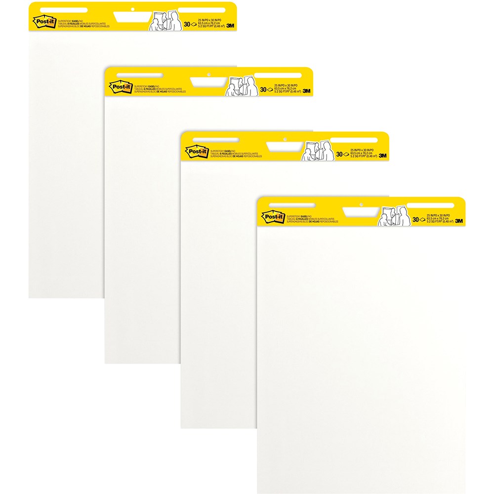Post-It 559-VAD Easel Pad Self Stick 635x775mm Value Pack  White 30 Sheet Pad Pack  of 4