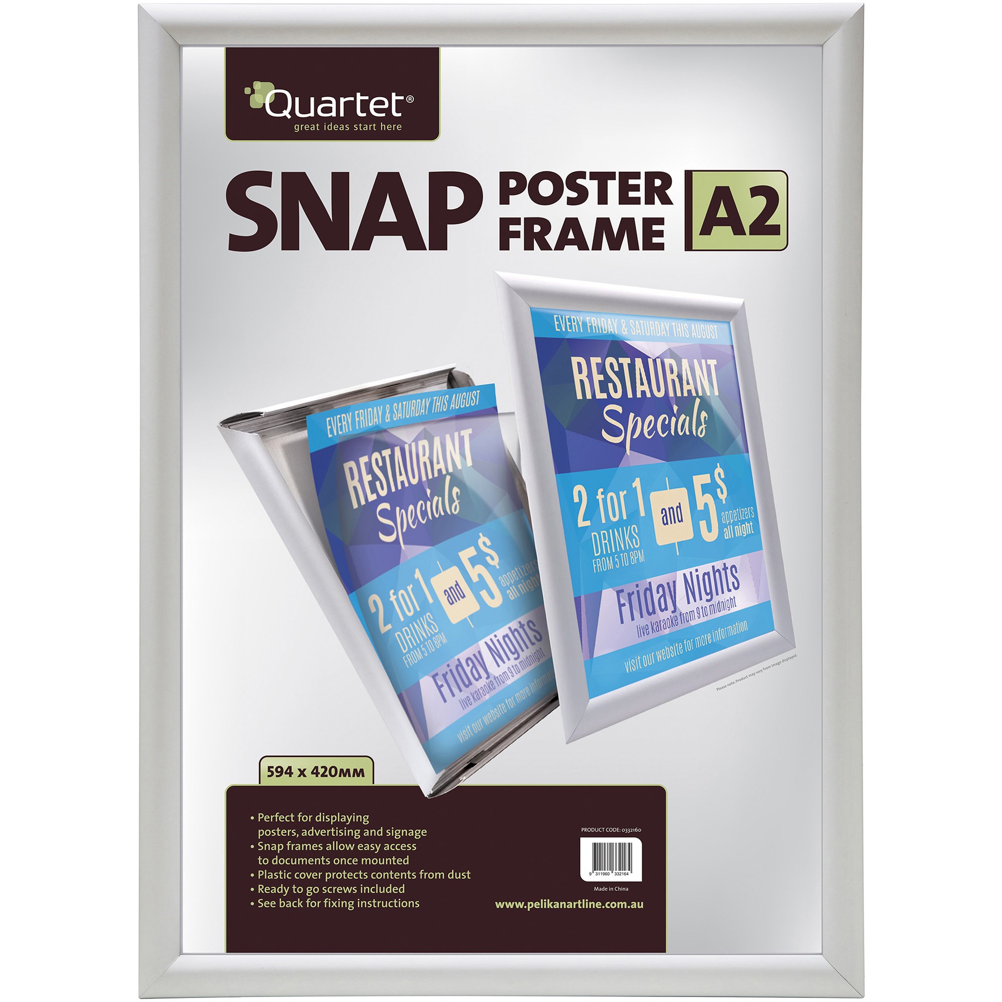 Quartet Instant Snap Poster Frames A2 25mm Aluminium