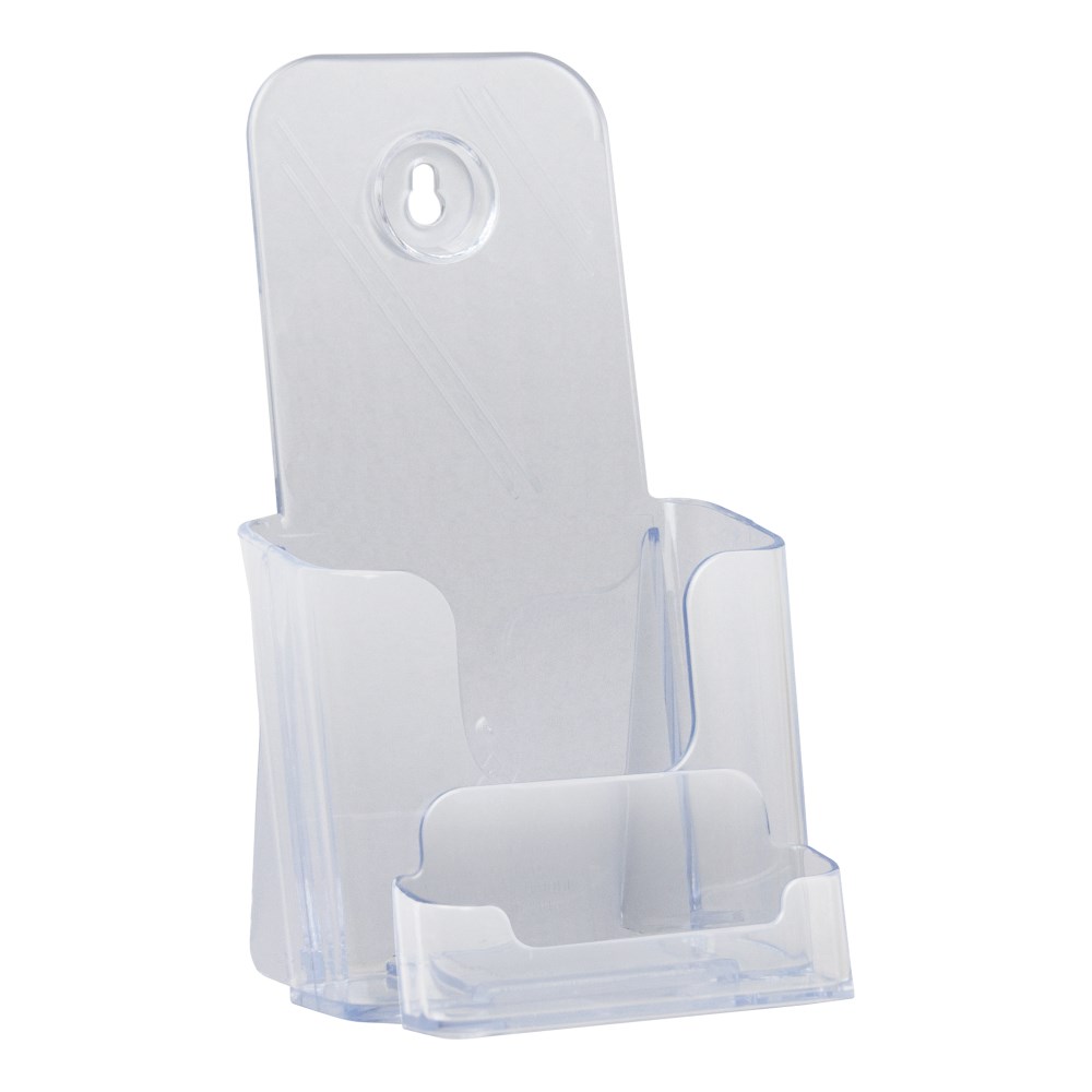Deflecto Brochure Holder DL Free Standing Or Wall Mount With Business Card Holder