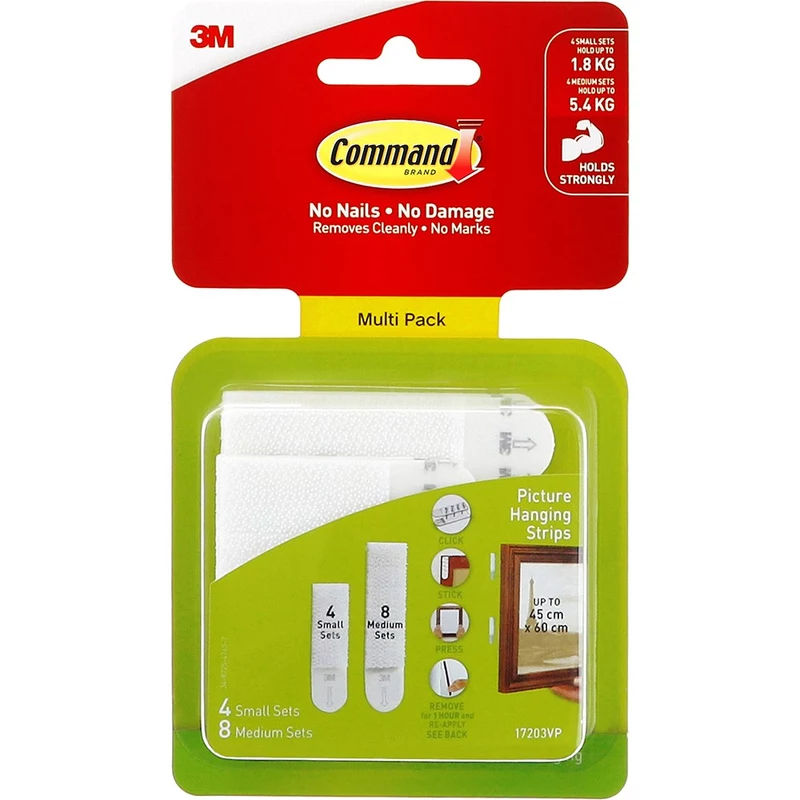 Command 17203 Picture Hanging Strips Small And Medium Pack White