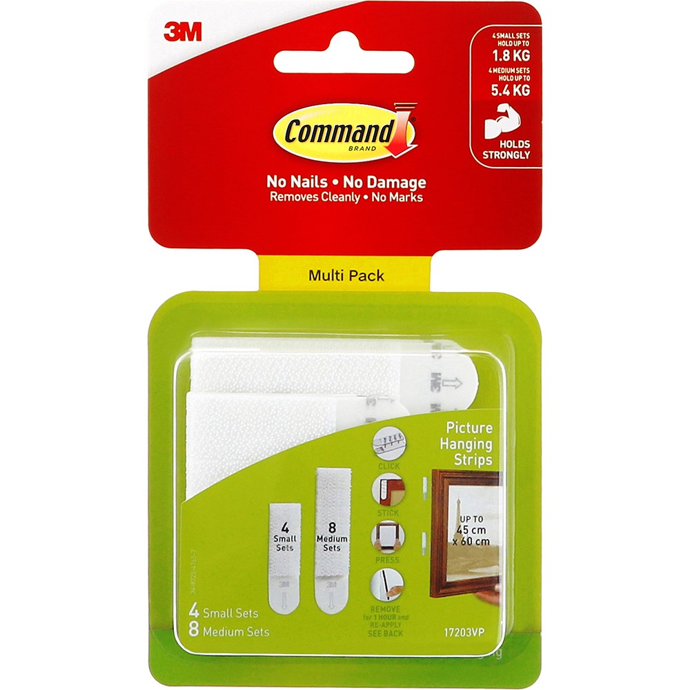 Command 17203 Picture Hanging Strips Small And Medium Pack  White