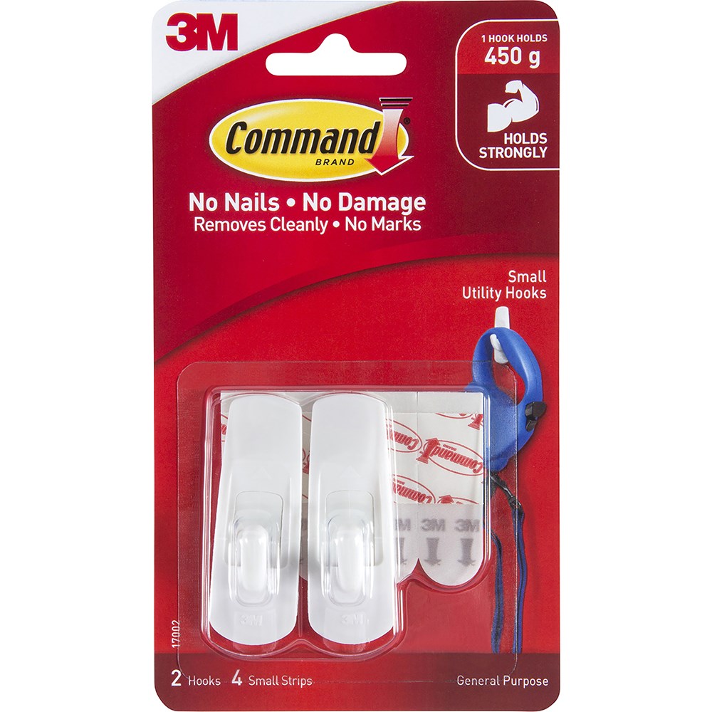Command 17002 General Purpose Hooks Small White