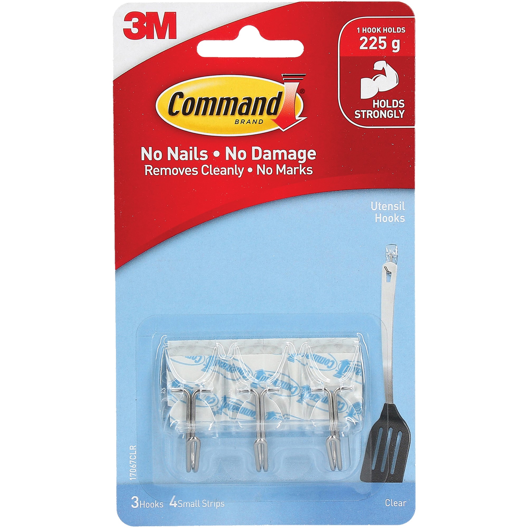 Command 17067Clr Clear Hook Utensil Hooks Clear Pack  Of 3
